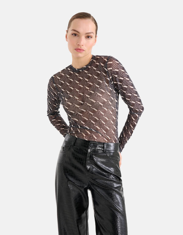 Mesh Top Schwarz/Weiß SHOEBY WOMEN