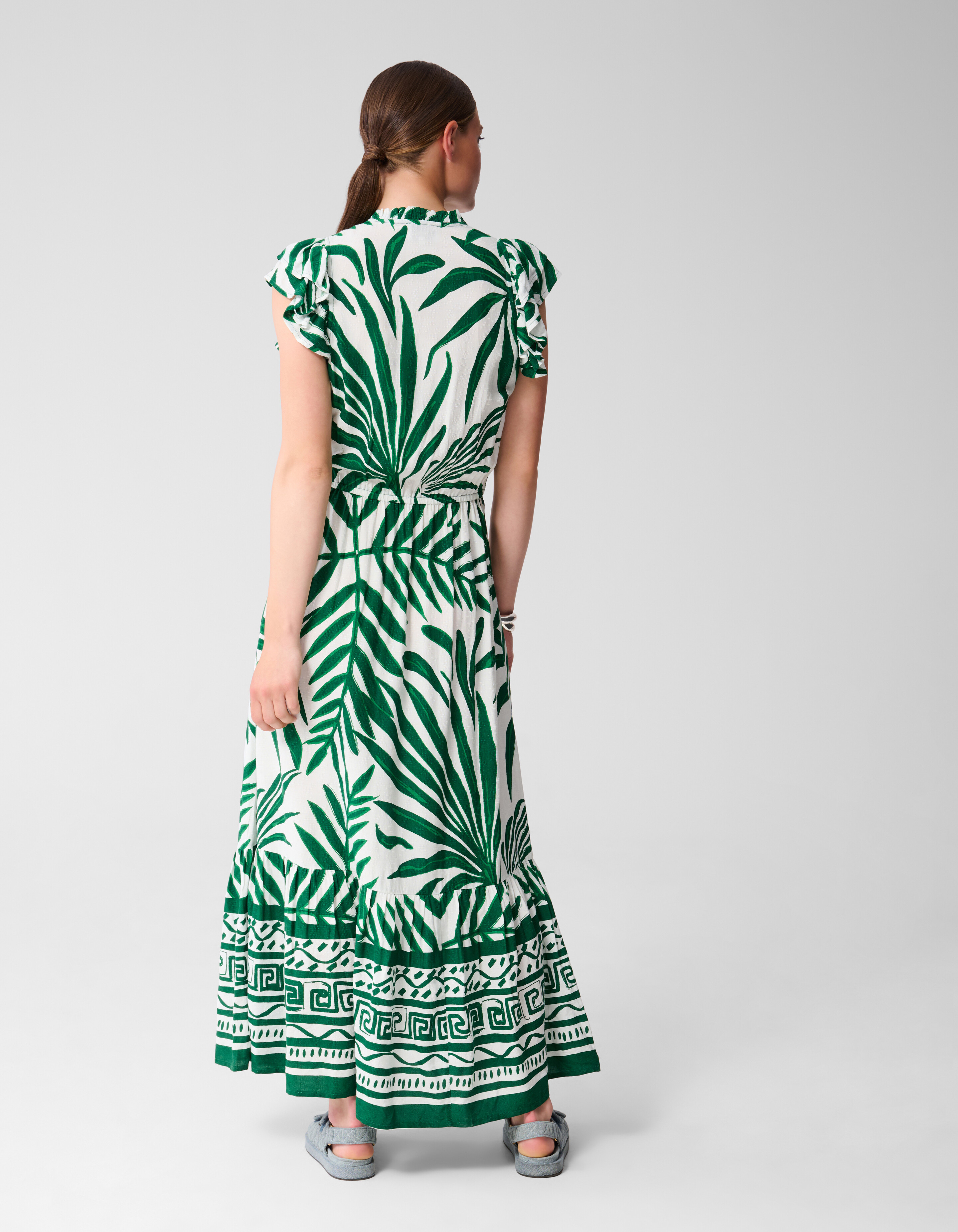 Bedrucktes Palmen-Maxikleid Grün SHOEBY WOMEN