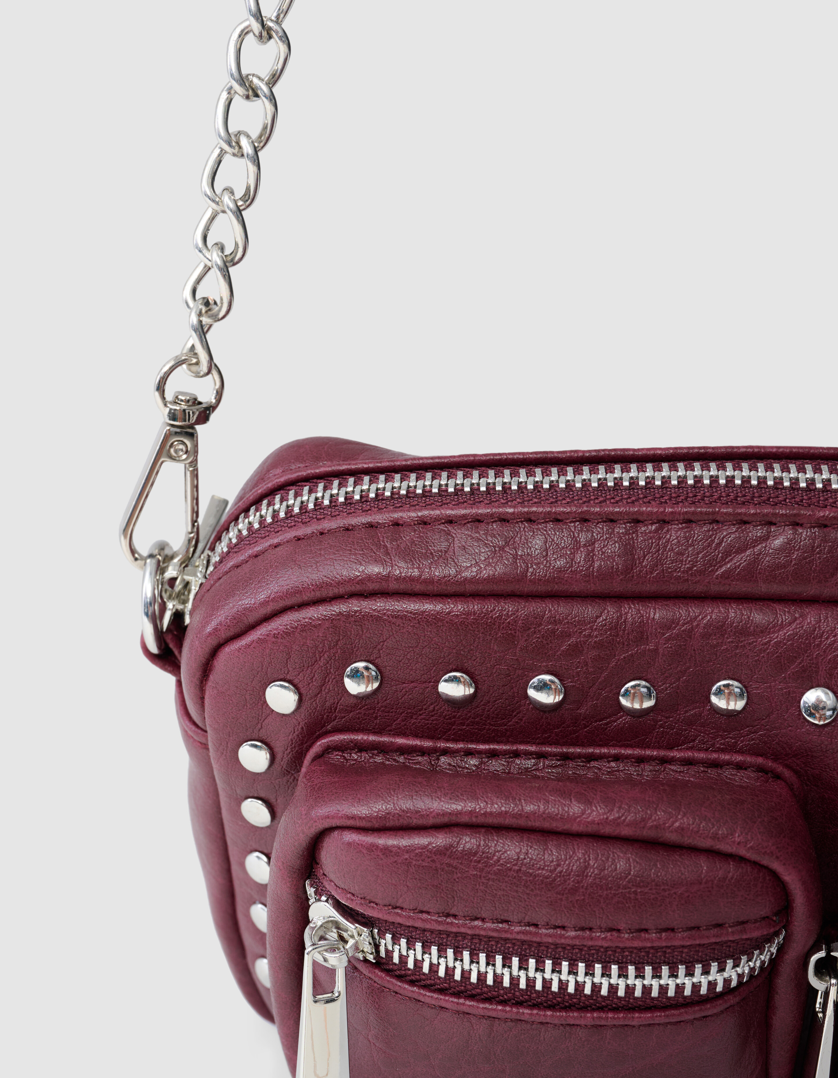 Studs Umhängetasche Dunkelrot SHOEBY ACCESSOIRES