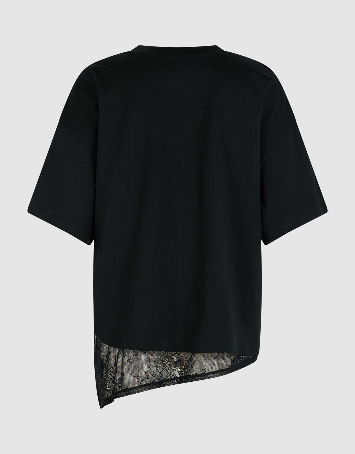 T-Shirt mit Spitzeneinsatz Schwarz SHOEBY WOMEN