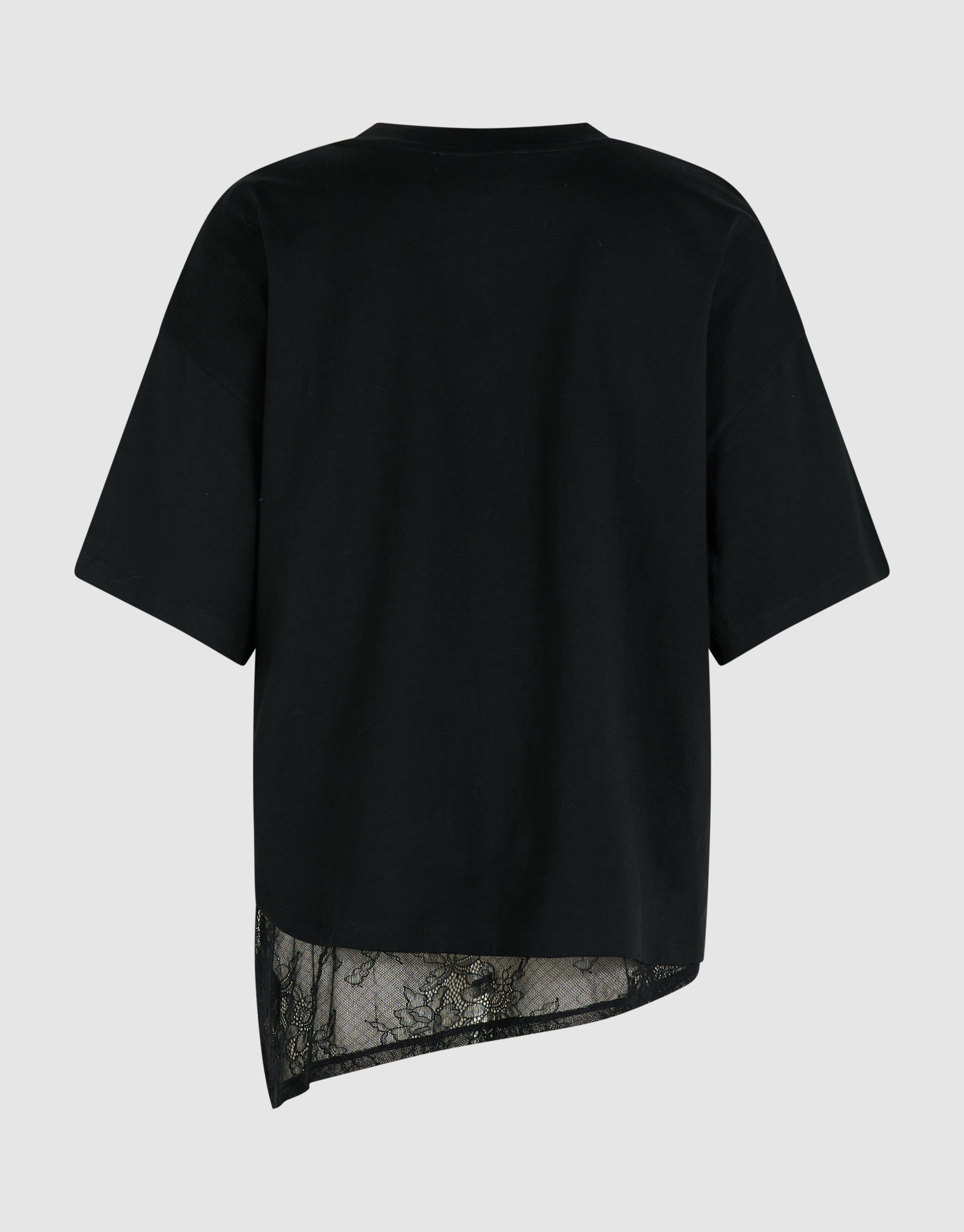 T-Shirt mit Spitzeneinsatz Schwarz SHOEBY WOMEN
