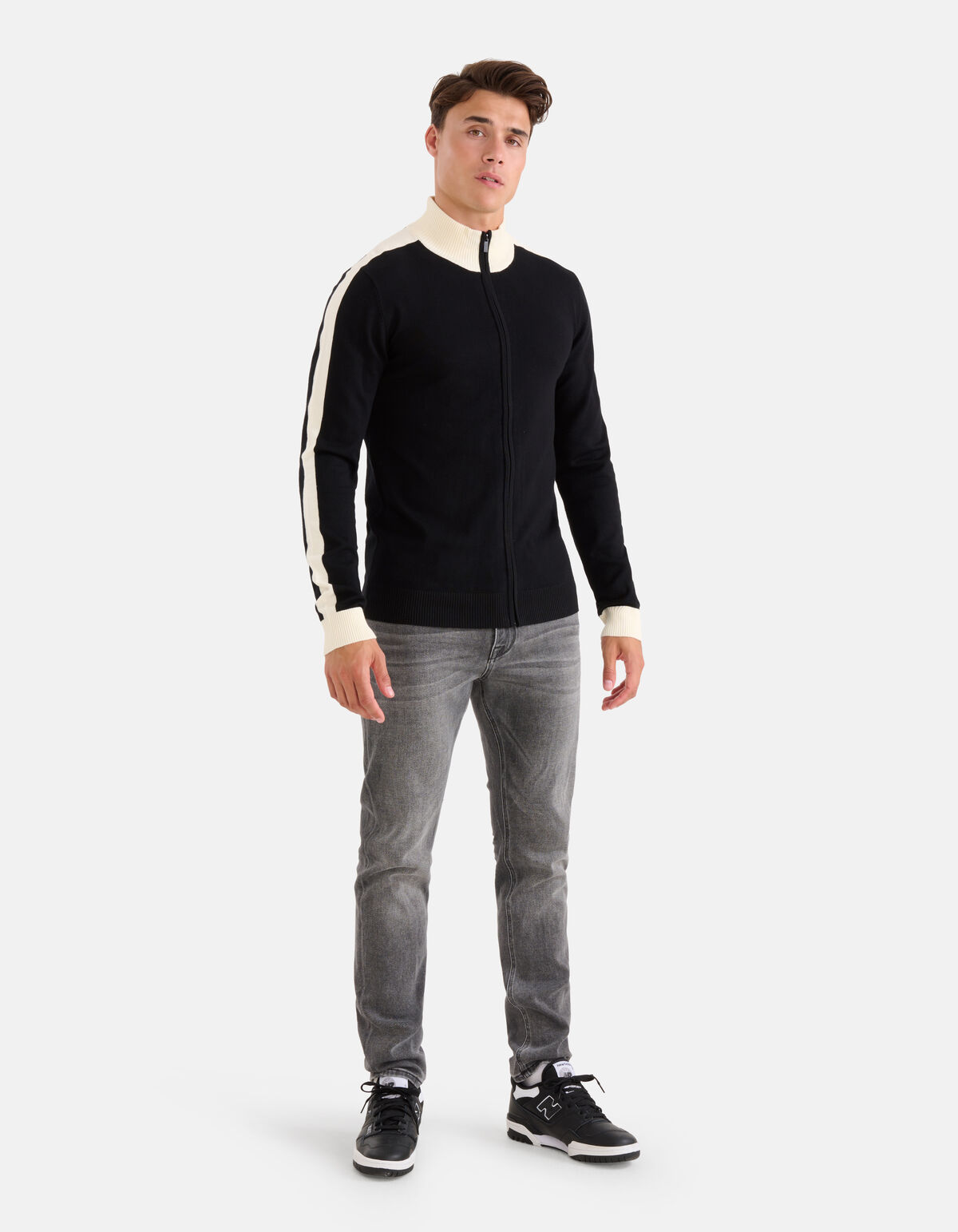 Weste mit Kontrast-Reißverschluss Schwarz SHOEBY MEN