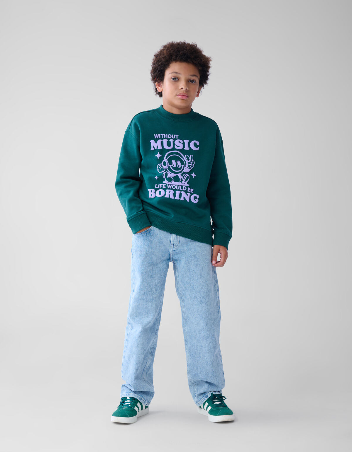 Musik-Pullover Dunkelgrün SHOEBY BOYS