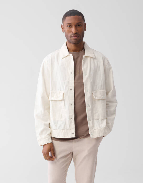Block Jacquard Jacke Off White SHOEBY MEN