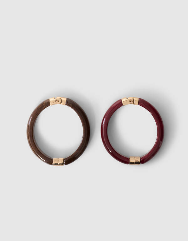 Marble Bangle Armband Set Braun/Dunkelrot SHOEBY ACCESSOIRES