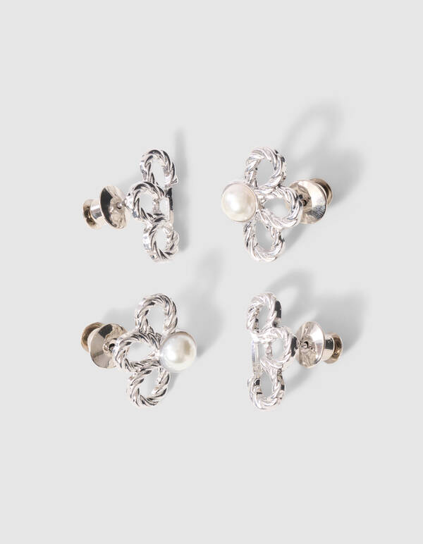 Flower Jeans-Ansteckpins Silber SHOEBY ACCESSOIRES