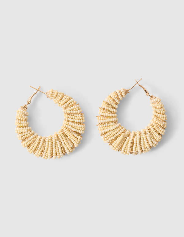 Beaded Hoop Ohrringe Hellgelb SHOEBY ACCESSOIRES