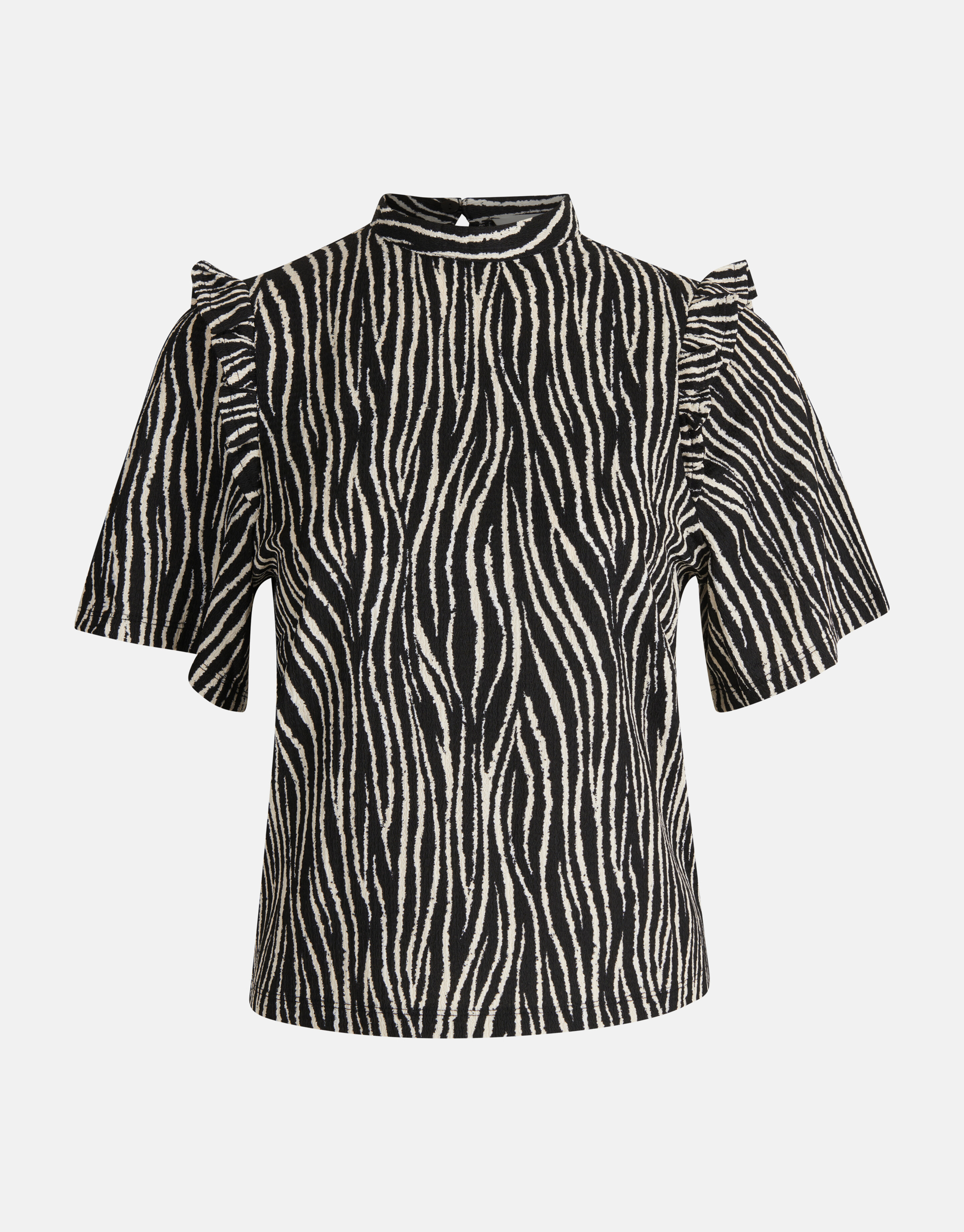 Zebra Crinkle Top Schwarz SHOEBY WOMEN