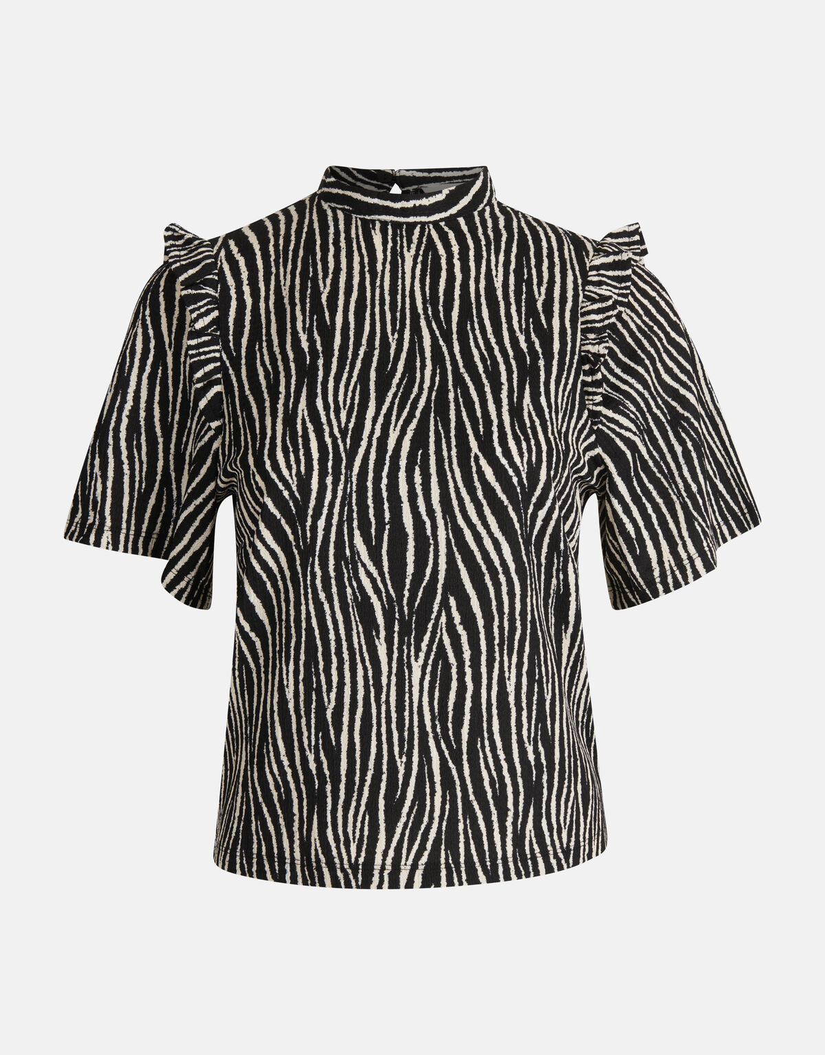 Zebra Crinkle Top Schwarz SHOEBY WOMEN