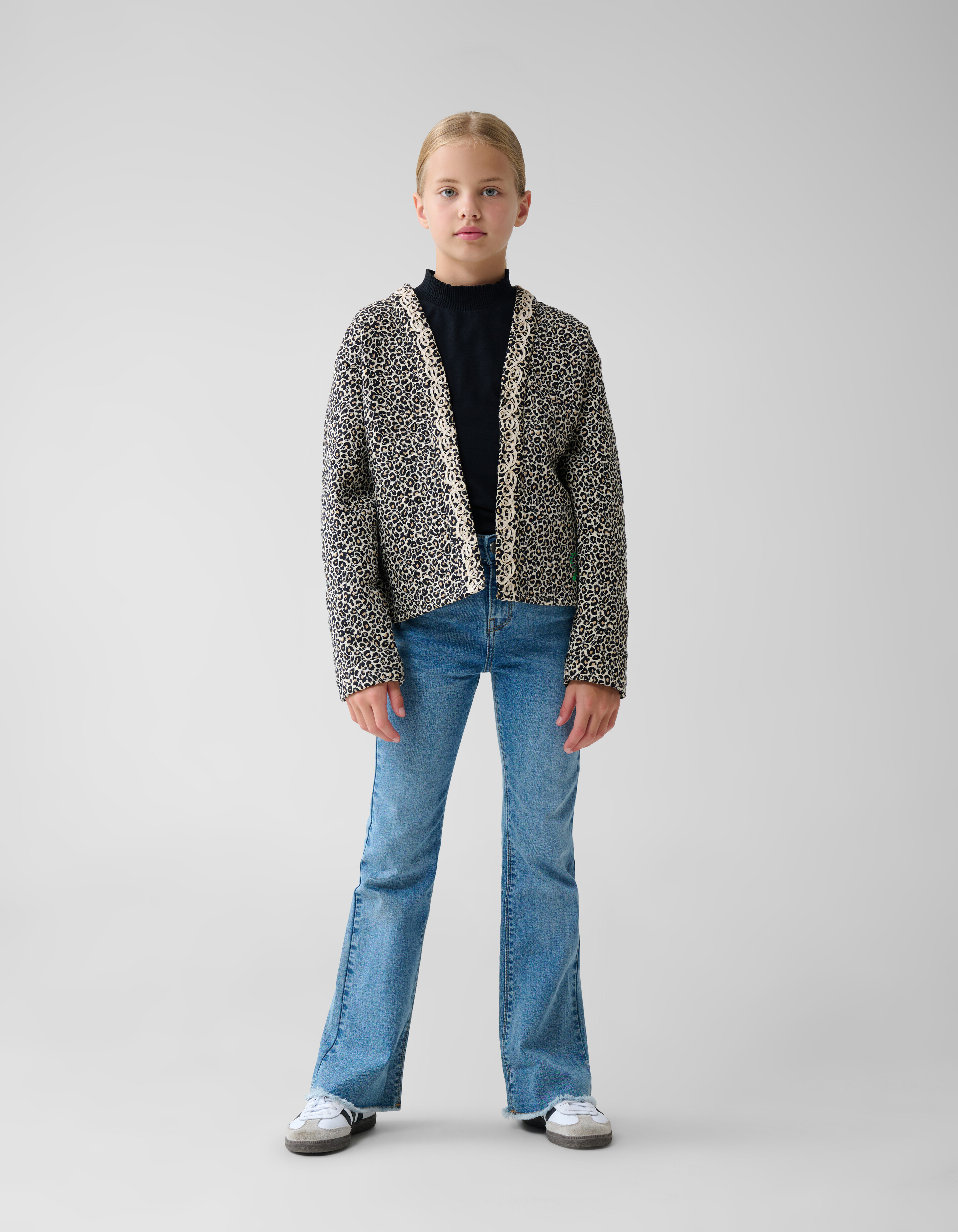 Leoparden Stickerei Jacke Braun SHOEBY GIRLS