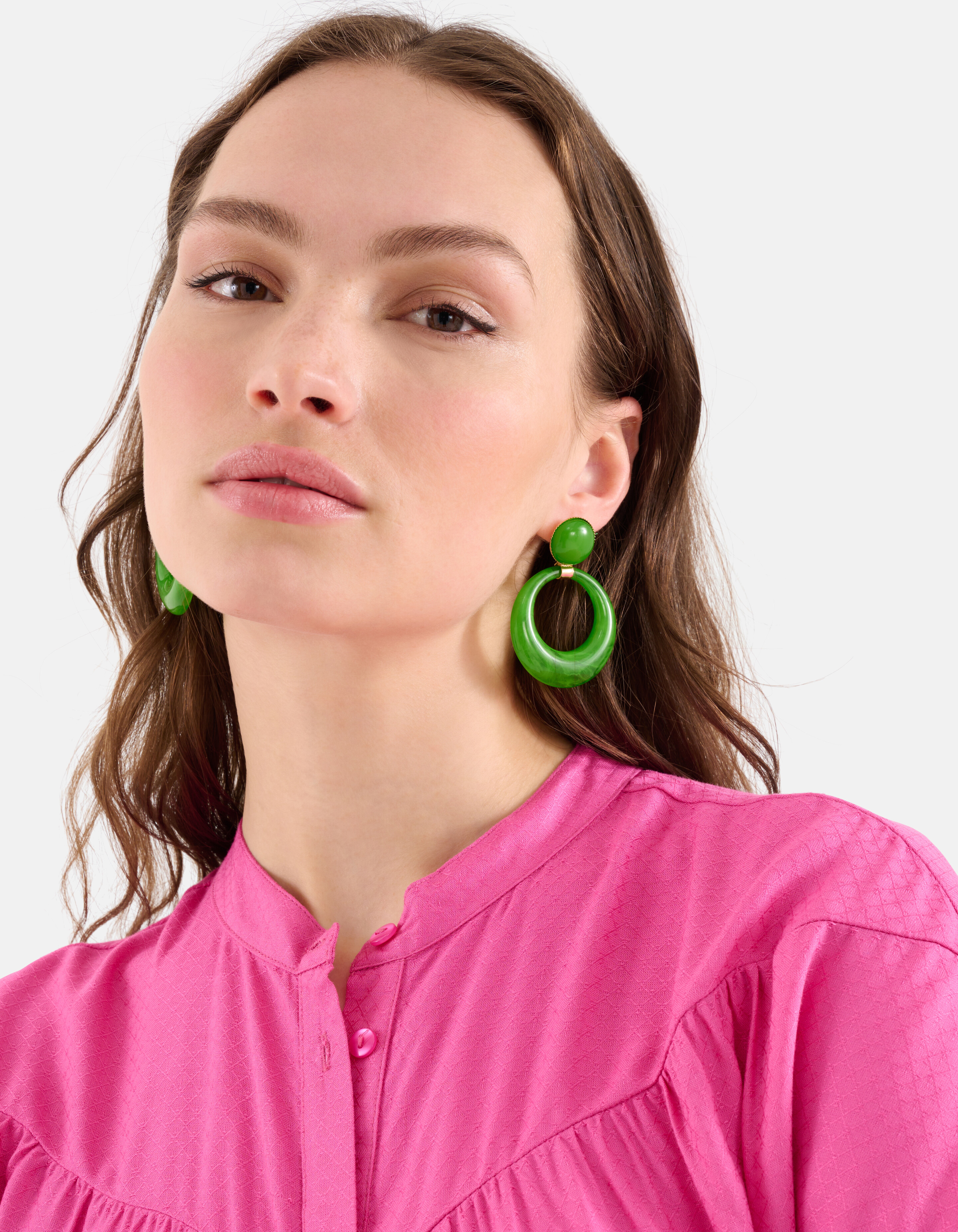 Runde Ohrringe Grün SHOEBY ACCESSOIRES
