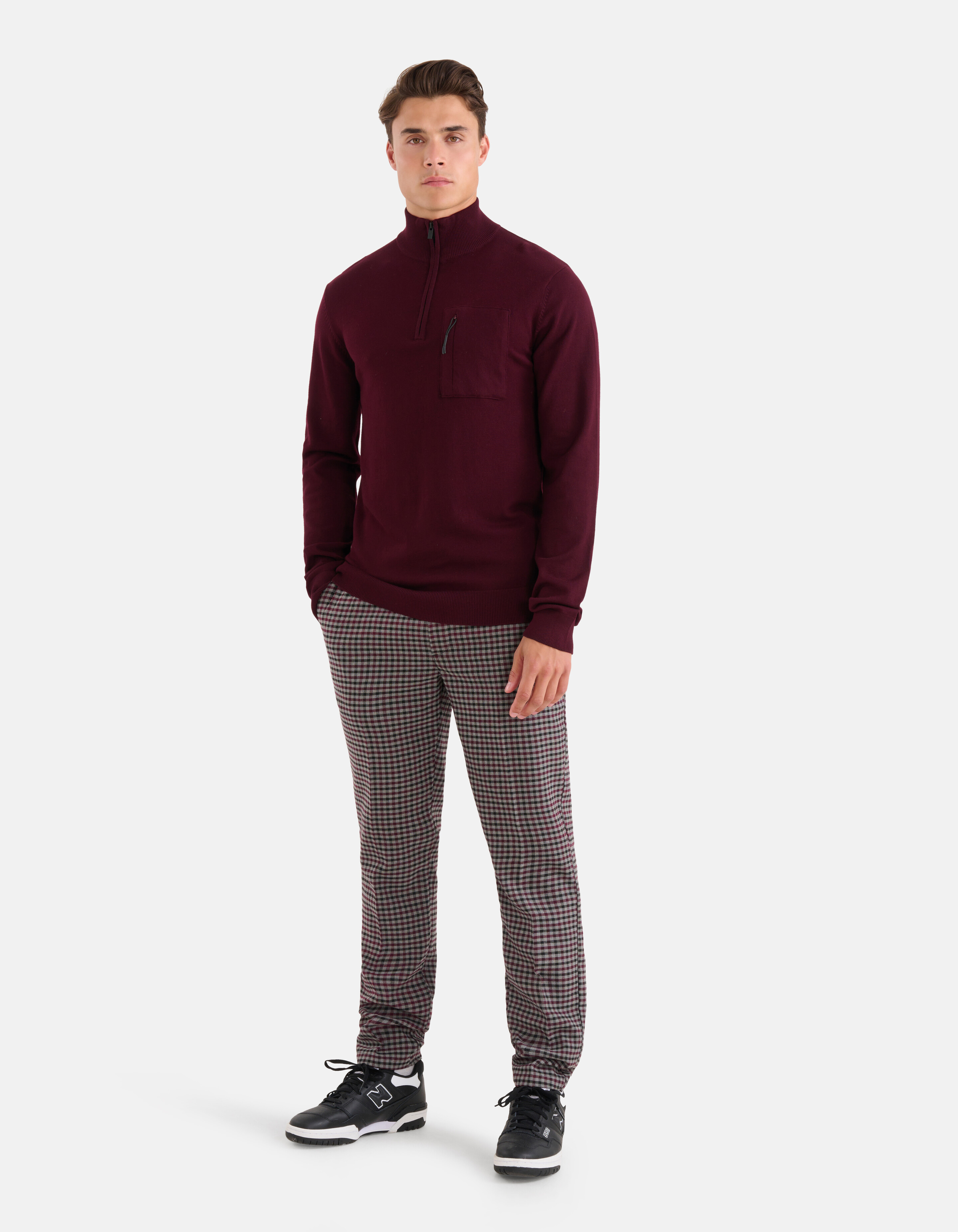 Rollkragenpullover mit Reißverschluss Lila SHOEBY MEN