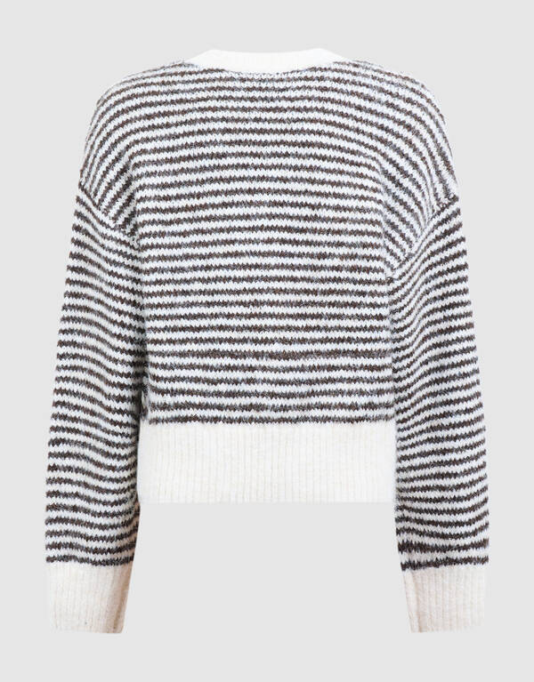 Gestreifter Heart Pullover Cremewei&szlig; SHOEBY GIRLS