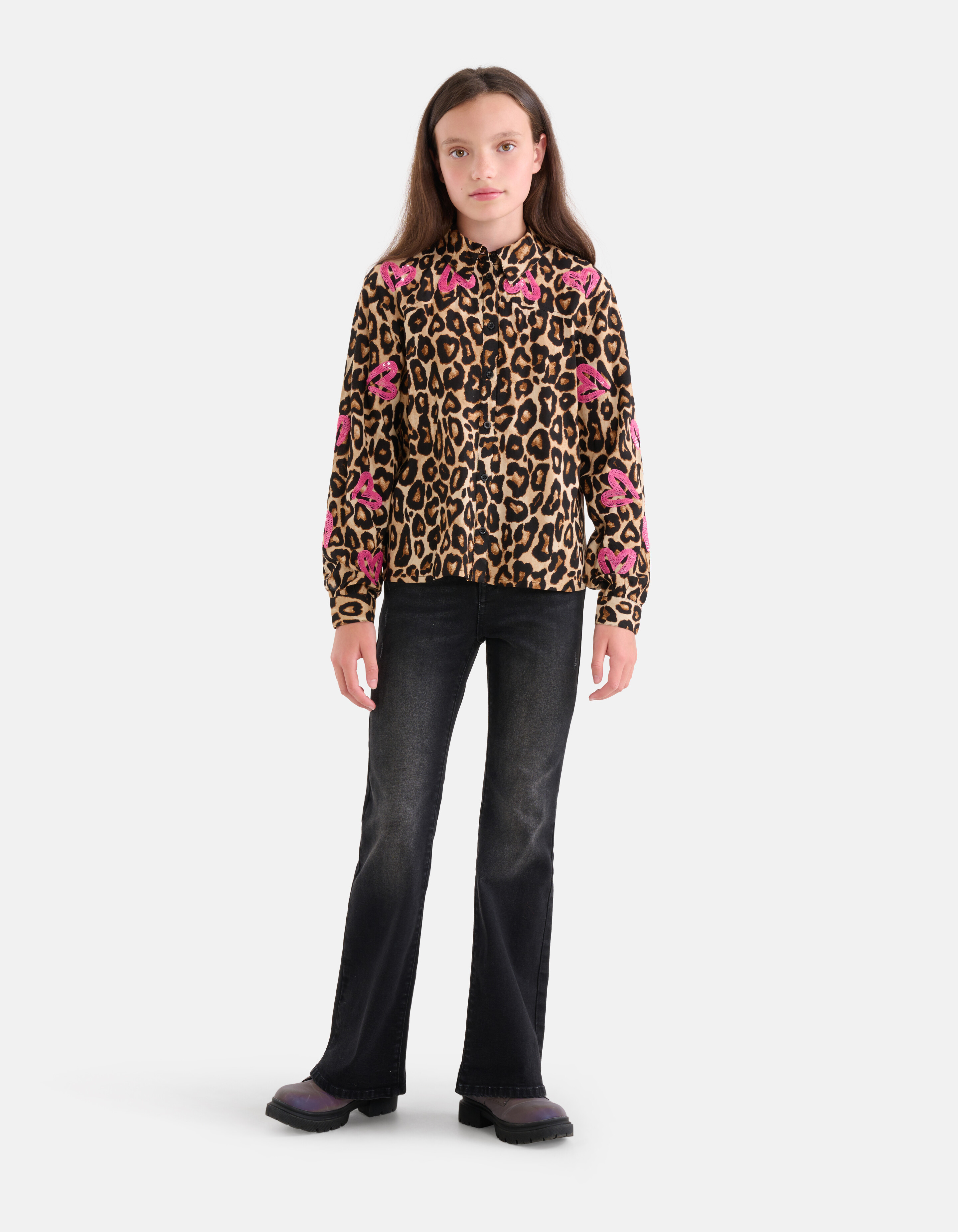 Bluse mit Leopardenmuster Braun SHOEBY GIRLS