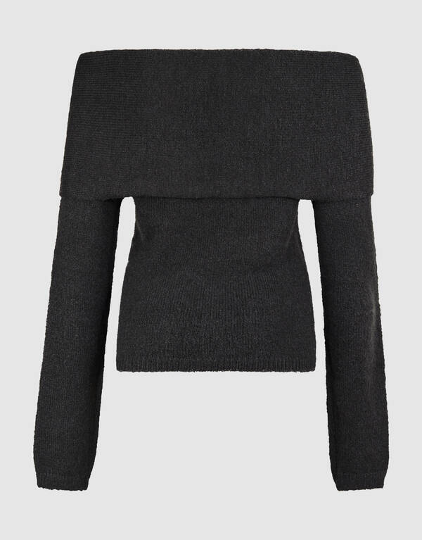 Off-Shoulder Pullover Dunkelgrau SHOEBY WOMEN
