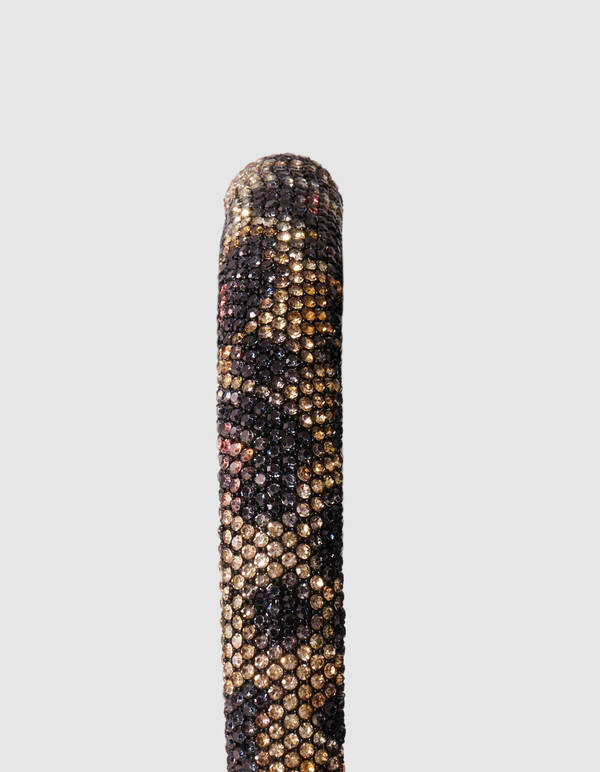 Strass Leopard Haarband Braun SHOEBY ACCESSOIRES