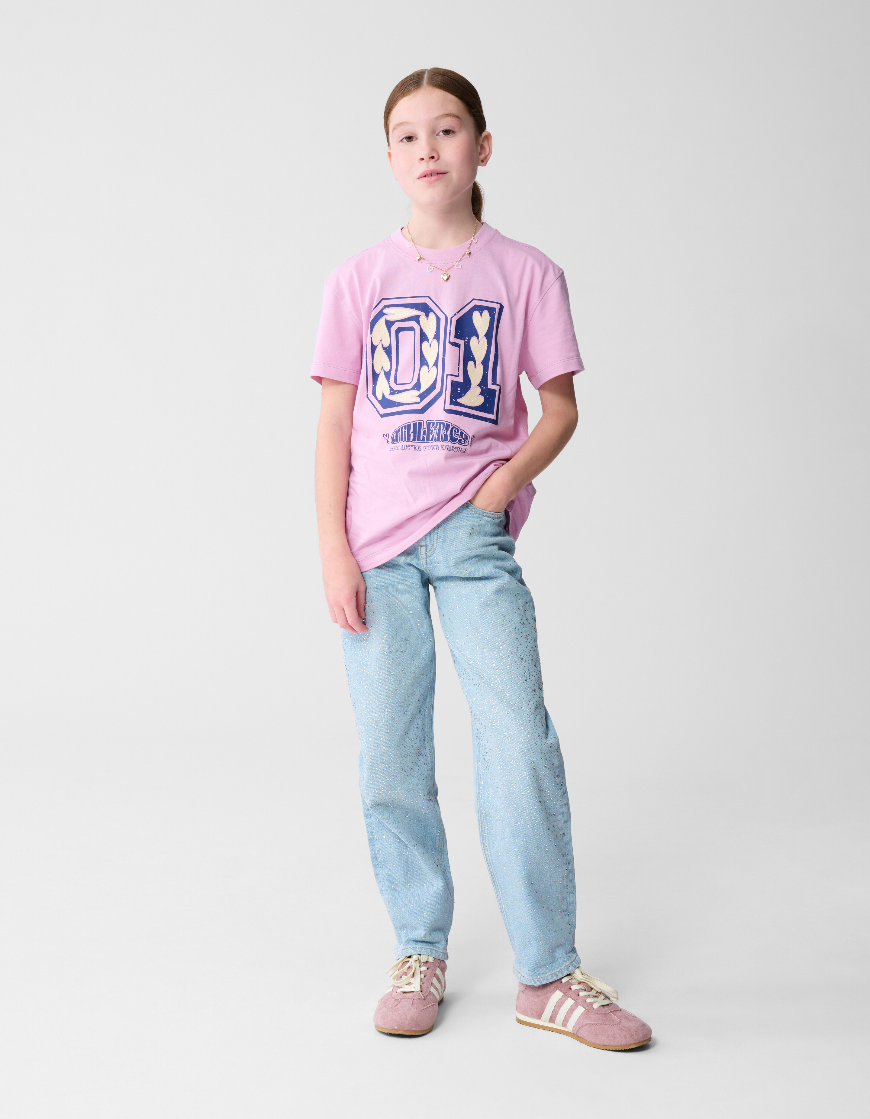 T-Shirt mit Sportmotiv in Pink SHOEBY GIRLS