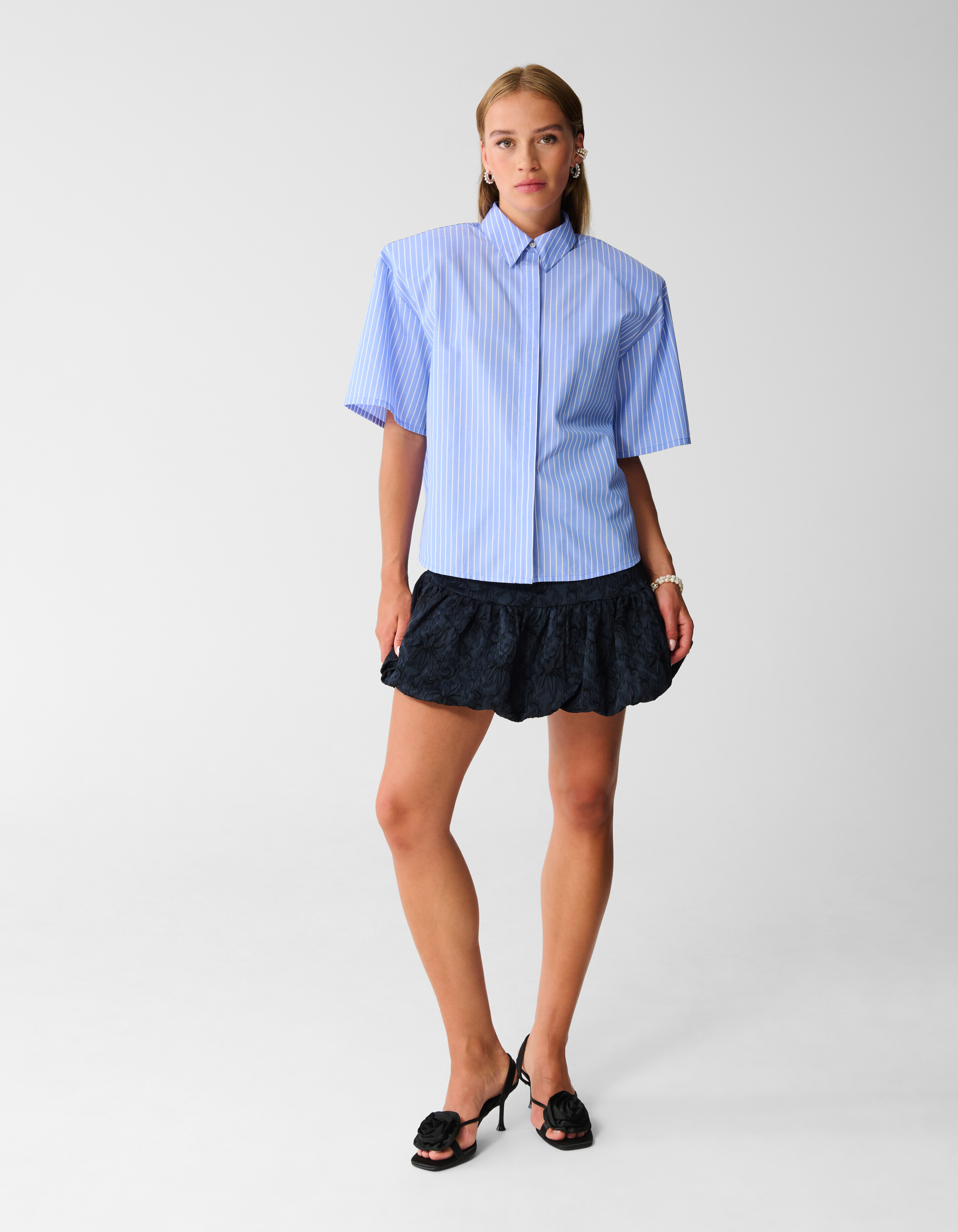 Jacquard-Minirock Schwarz SHOEBY WOMEN