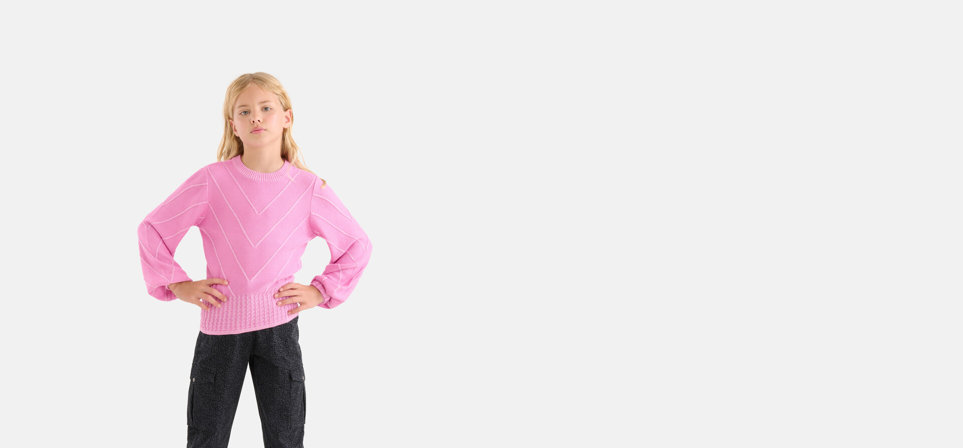 Diagonaler Glitzer-Pullover Rosa SHOEBY GIRLS