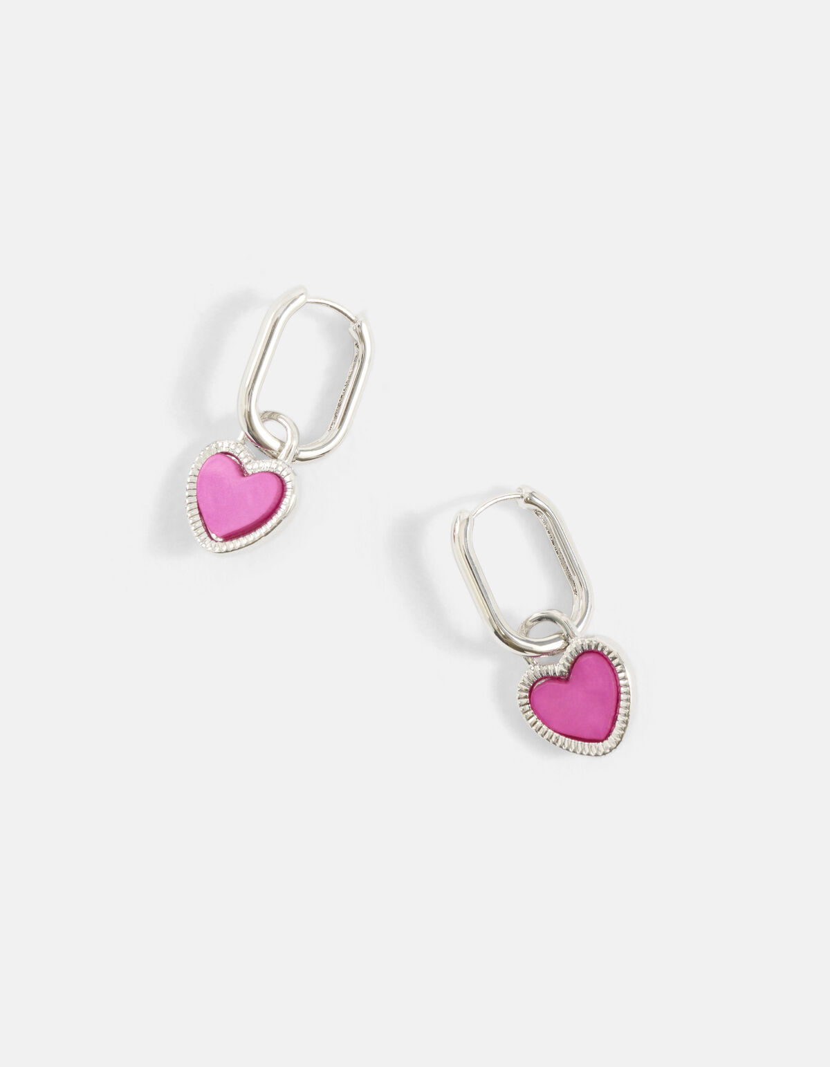 Two Colored Heart Oorbellen Zilver SHOEBY ACCESSOIRES