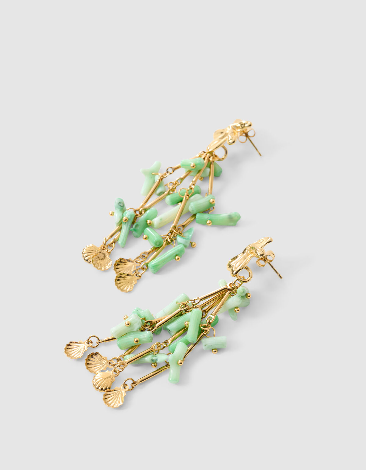 Seestern-Ohrringe mit Perlen grün SHOEBY ACCESSOIRES