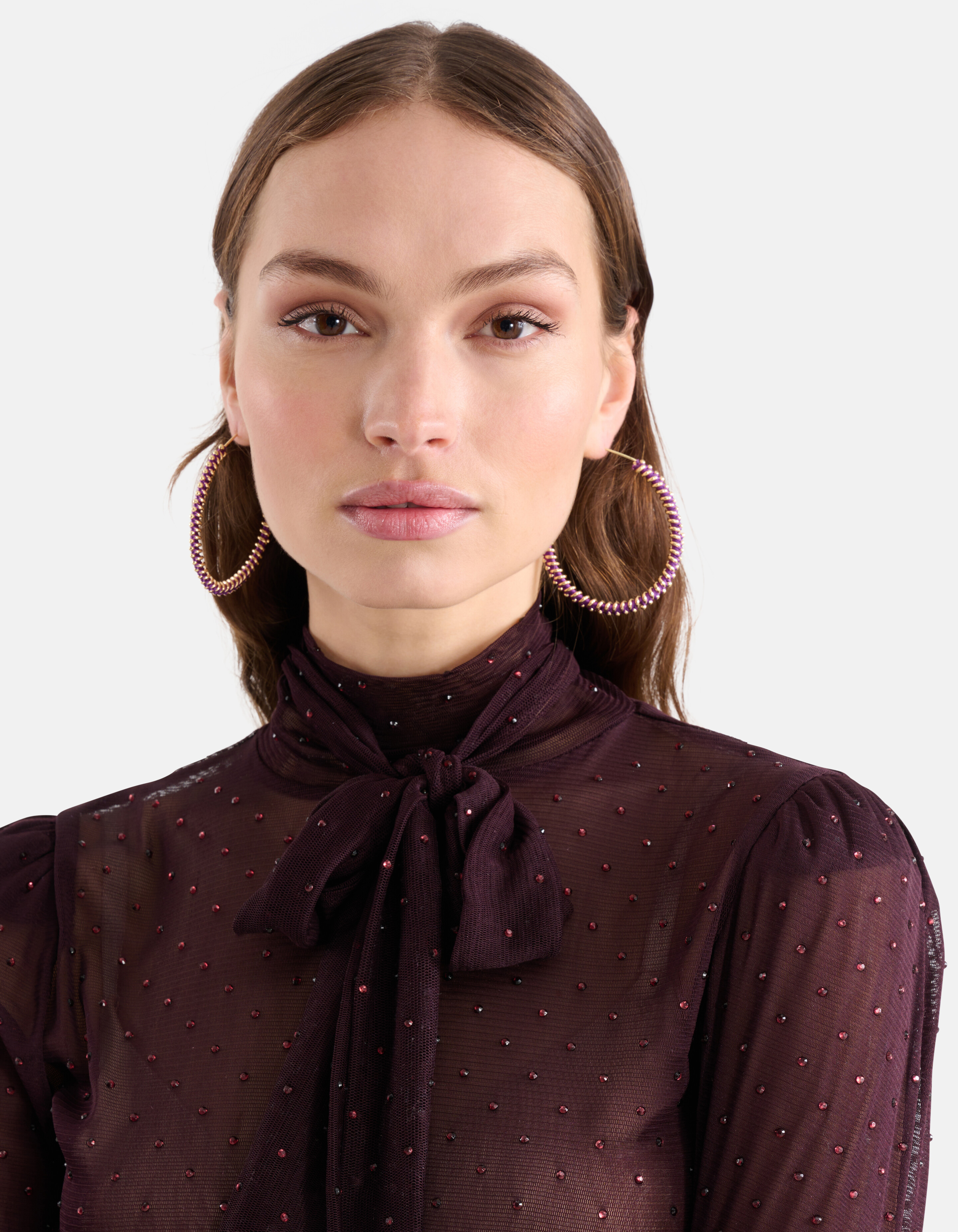 Oval Hoops Ohrringe Lila SHOEBY ACCESSOIRES