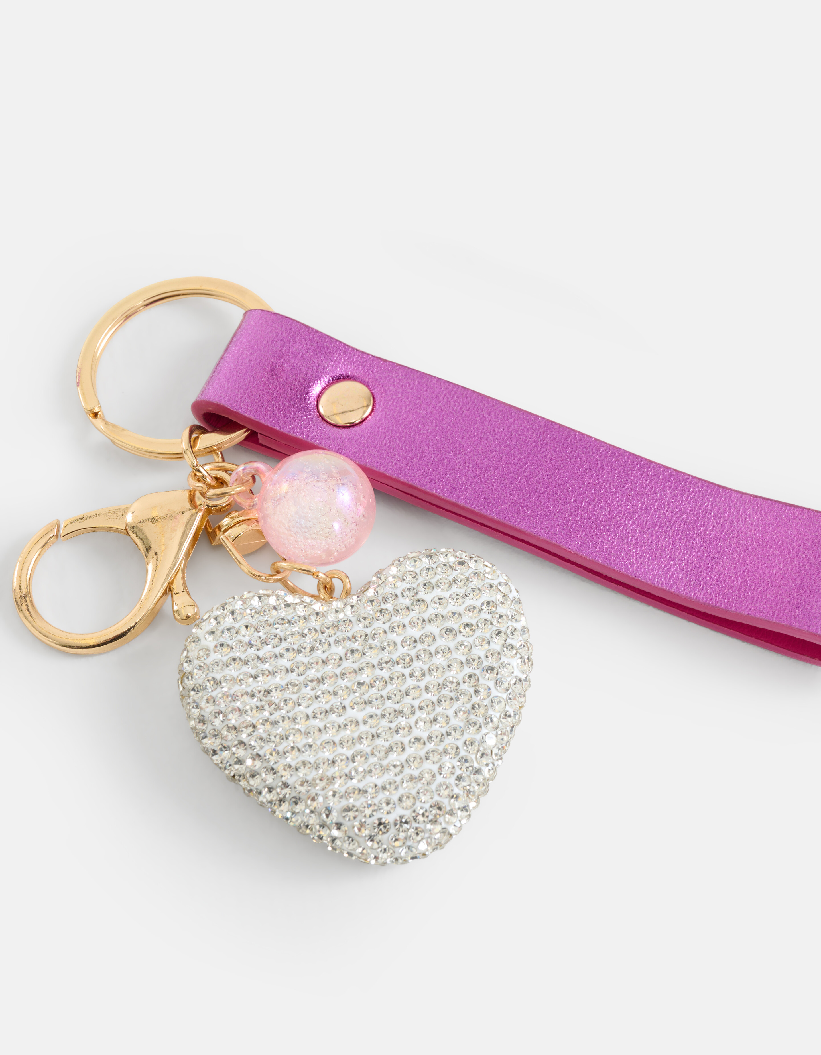 Strass Herz Schlüsselanhänger Silber SHOEBY ACCESSOIRES