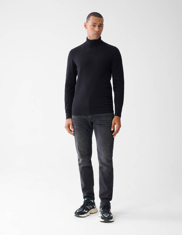 Basic Rollkragenpullover Schwarz SHOEBY MEN