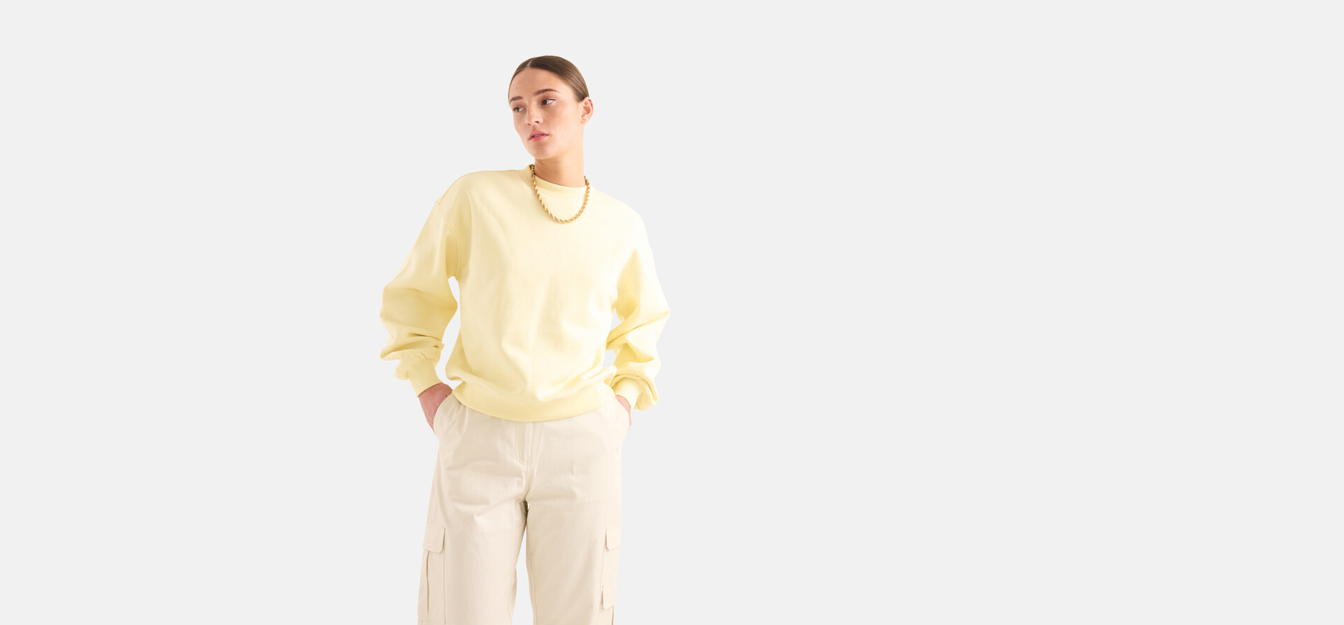 Basic Pullover Hellgelb SHOEBY WOMEN
