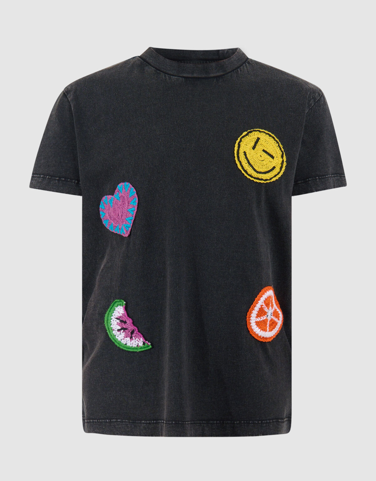 Patch-T-Shirt Dunkelgrau SHOEBY GIRLS