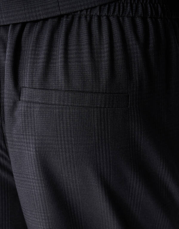 Karierte Wide-Leg-Hose Dunkelgrau SHOEBY WOMEN