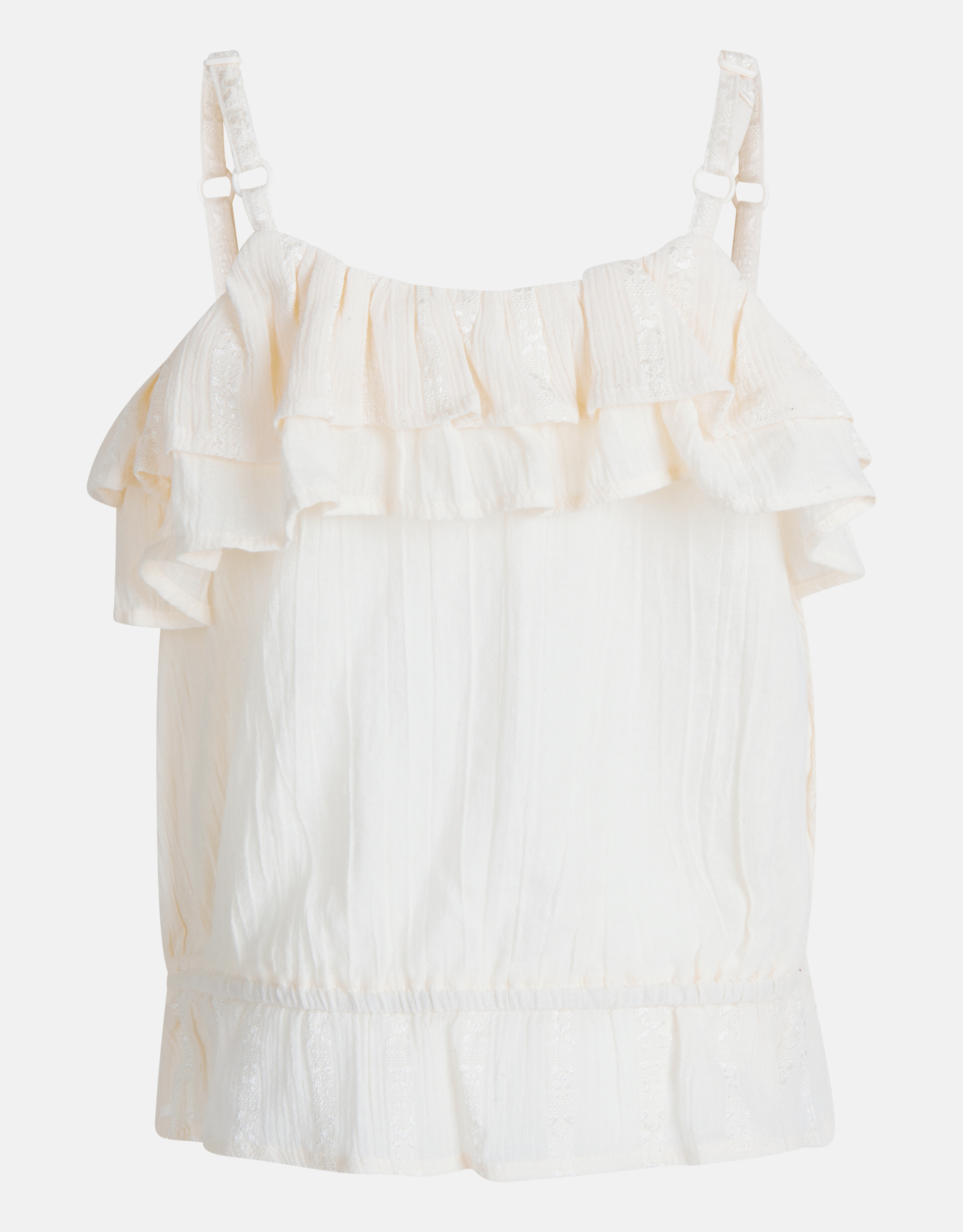 Rüschen-Crop-Top Beige SHOEBY GIRLS