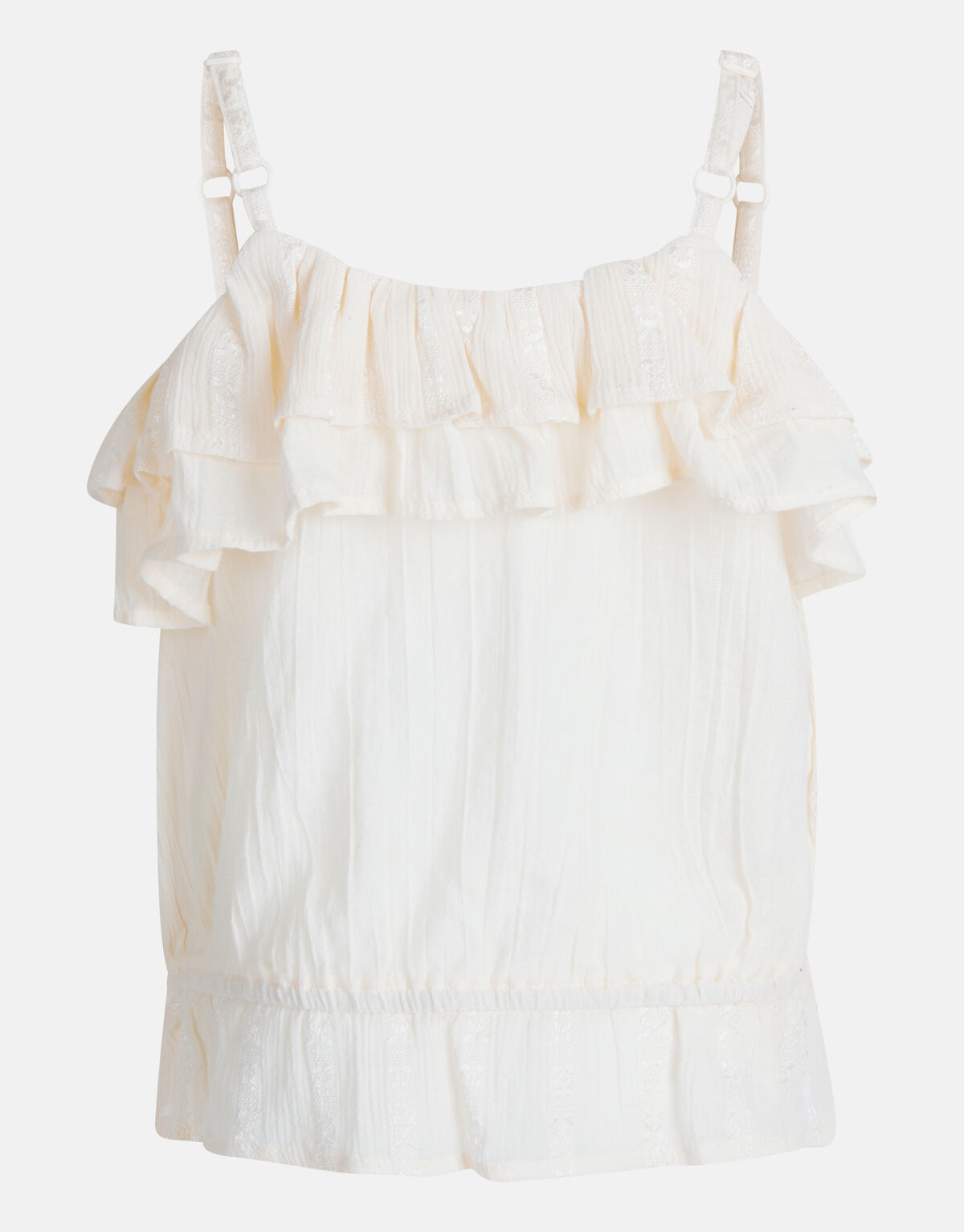 Rüschen-Crop-Top Beige SHOEBY GIRLS