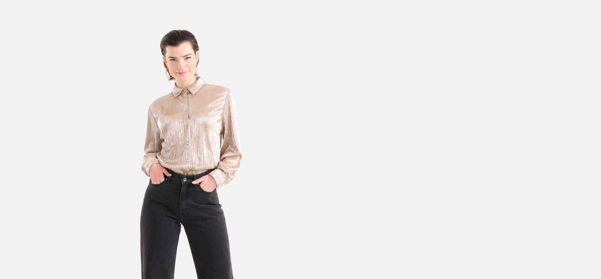 Metallic-Bluse Gold SHOEBY WOMEN