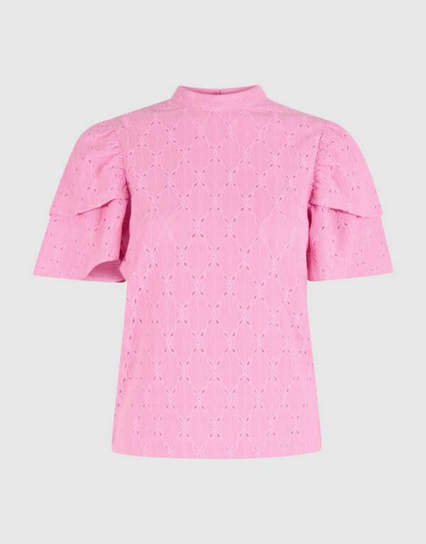 Ajour R&uuml;schen-Top Rosa SHOEBY WOMEN