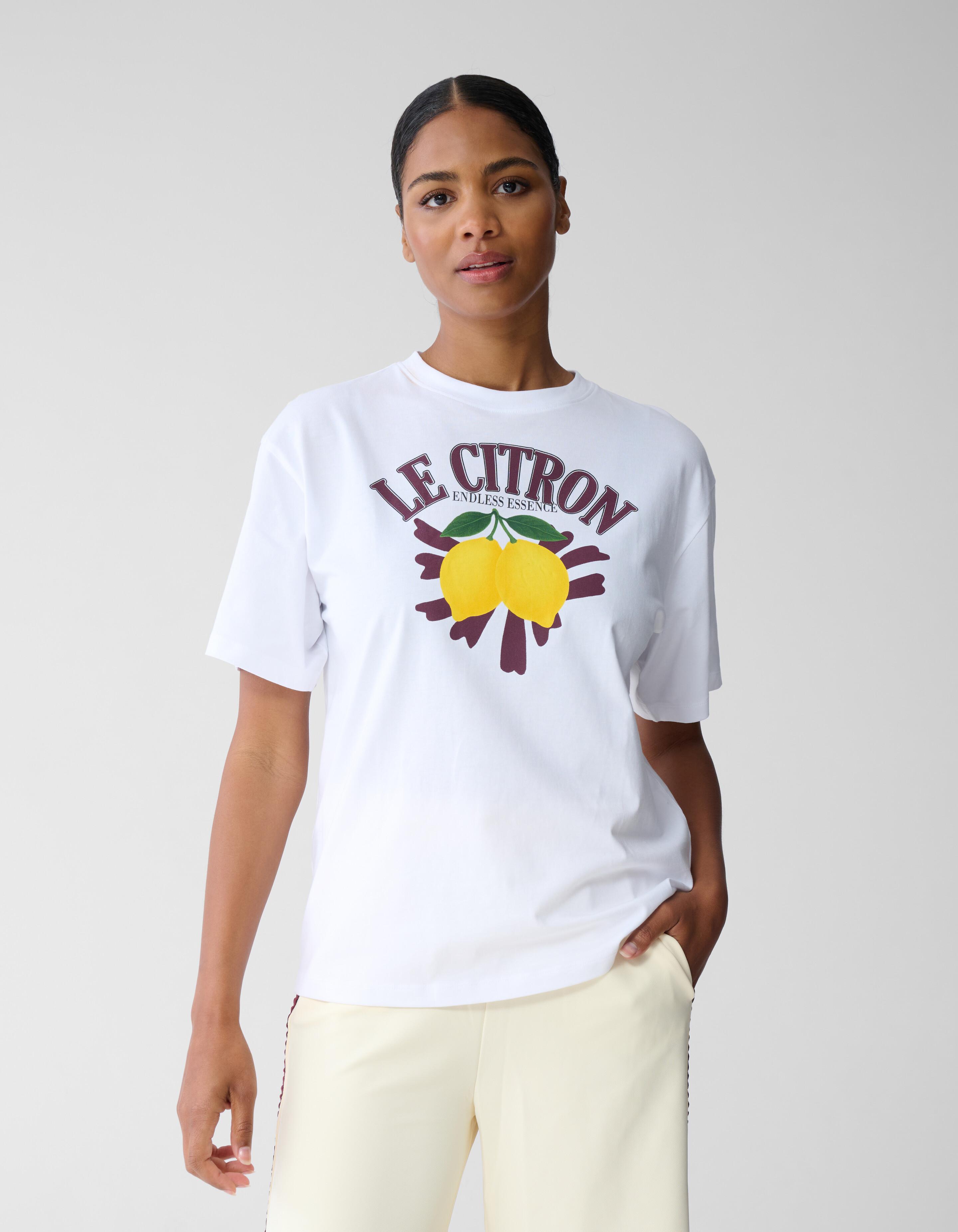 Übergrößen-T-Shirt mit Le Citron-Motiv Wit SHOEBY WOMEN