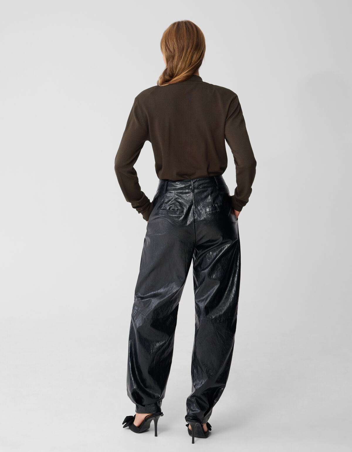 Langarm-Poloshirt Dunkelbraun von Monica SHOEBY WOMEN