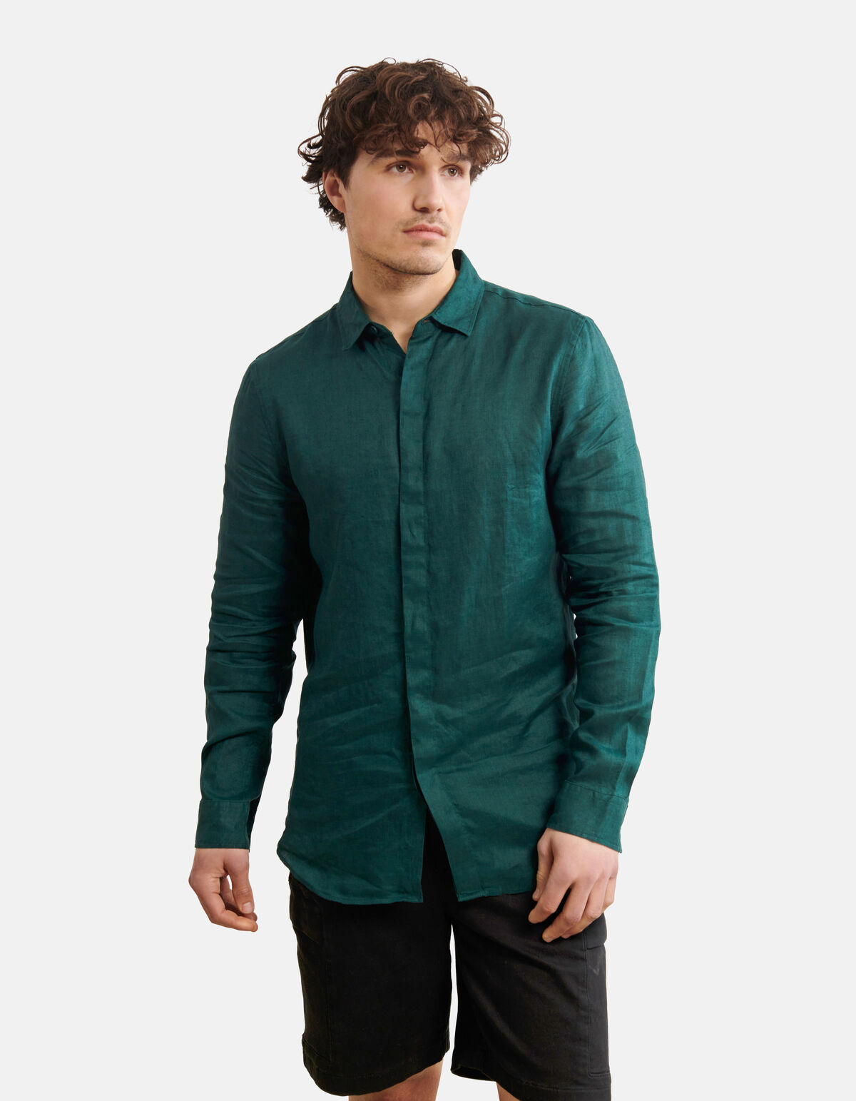 Leinenhemd Dunkelgr&uuml;n SHOEBY MEN