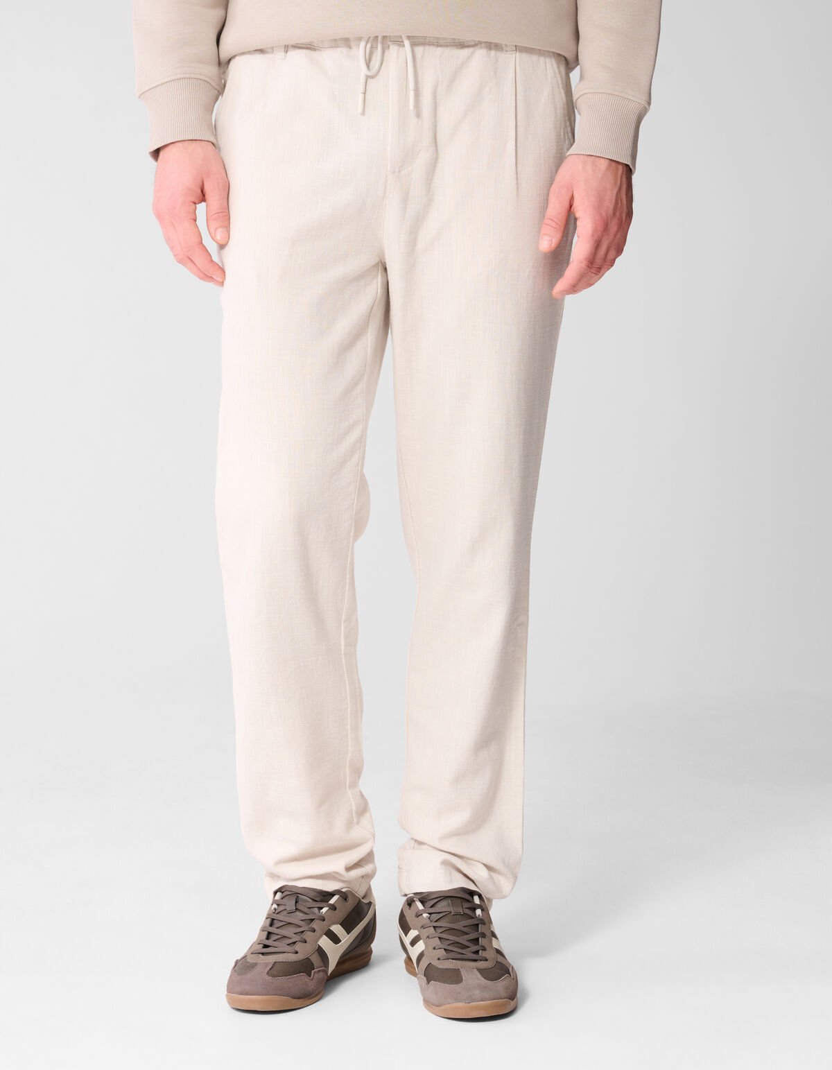 Struktur Regular Fit Hose Hellgrau SHOEBY MEN