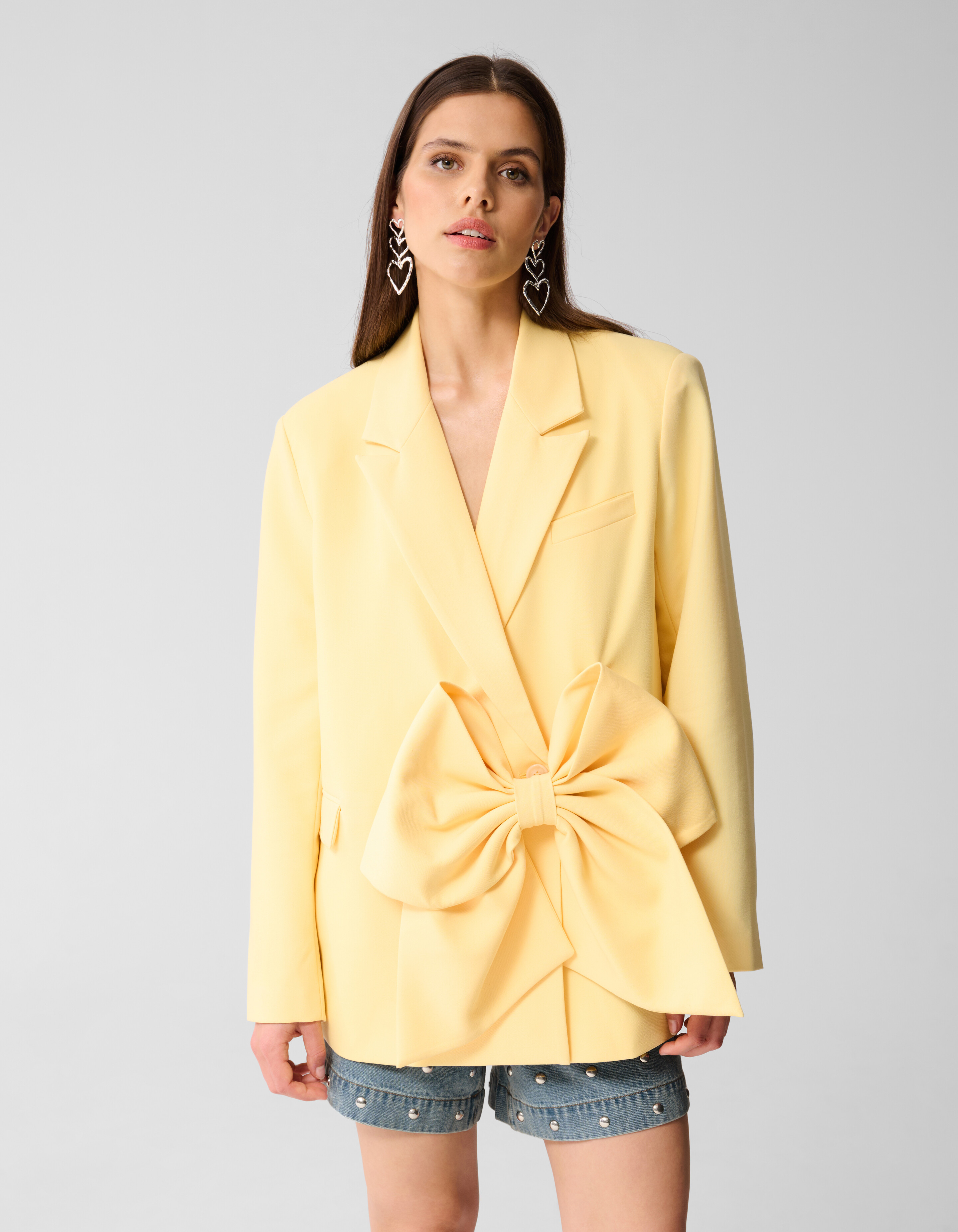 Übergroßer Blazer mit Schleife Hellgelb von Lizzy SHOEBY WOMEN