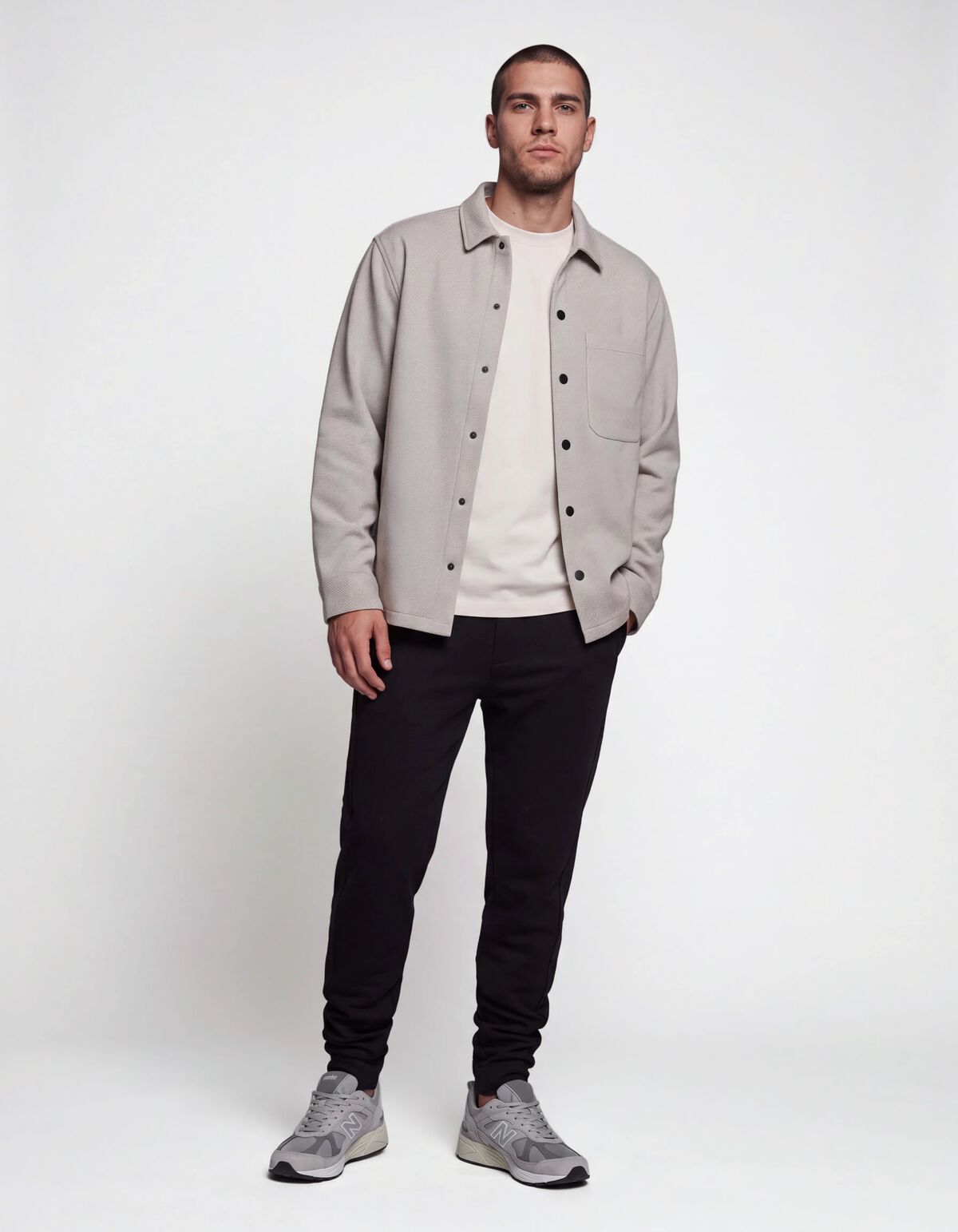 Soft Twill Overshirt Hellgrau SHOEBY MEN