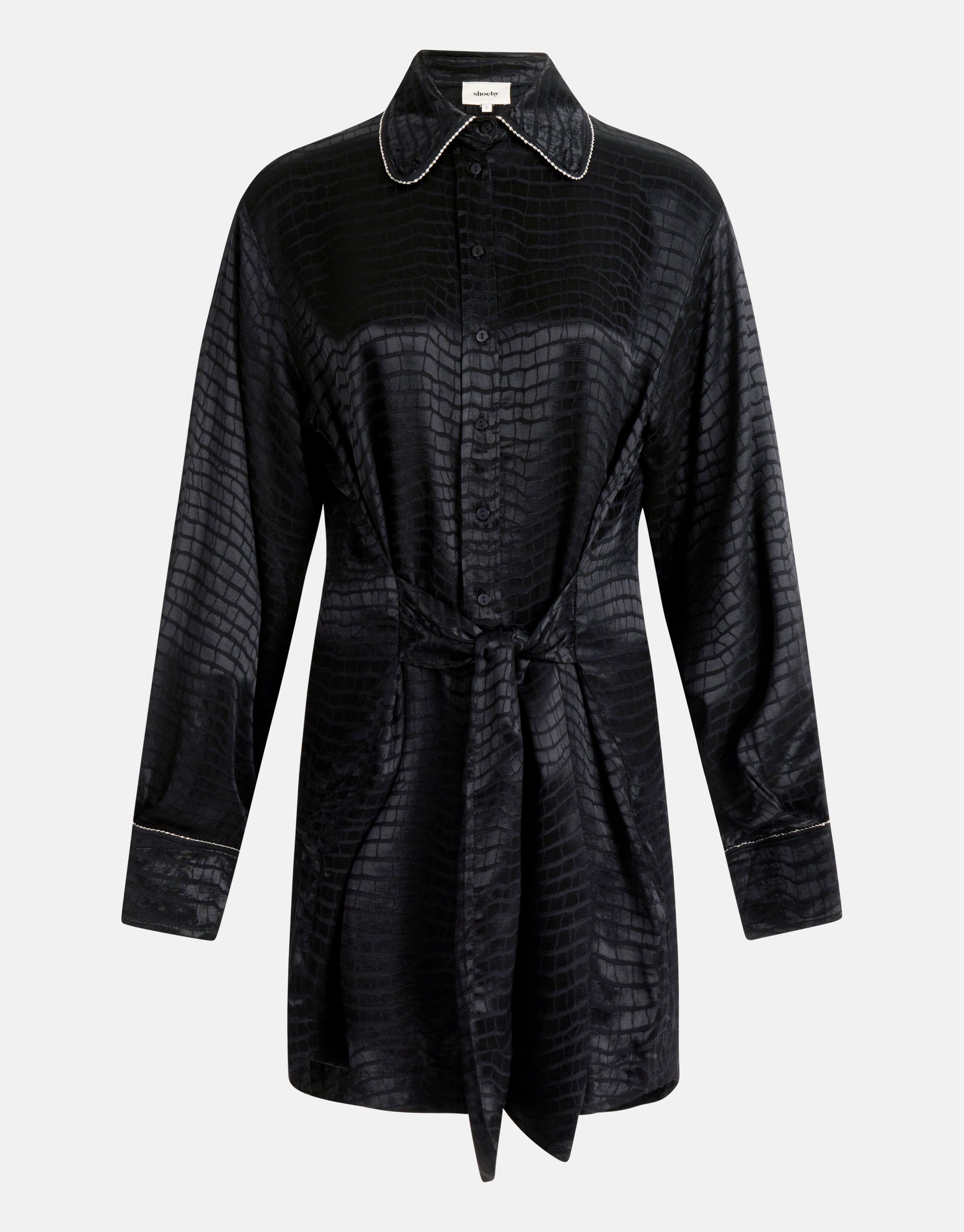 Jacquard Print Kleid Schwarz SHOEBY WOMEN