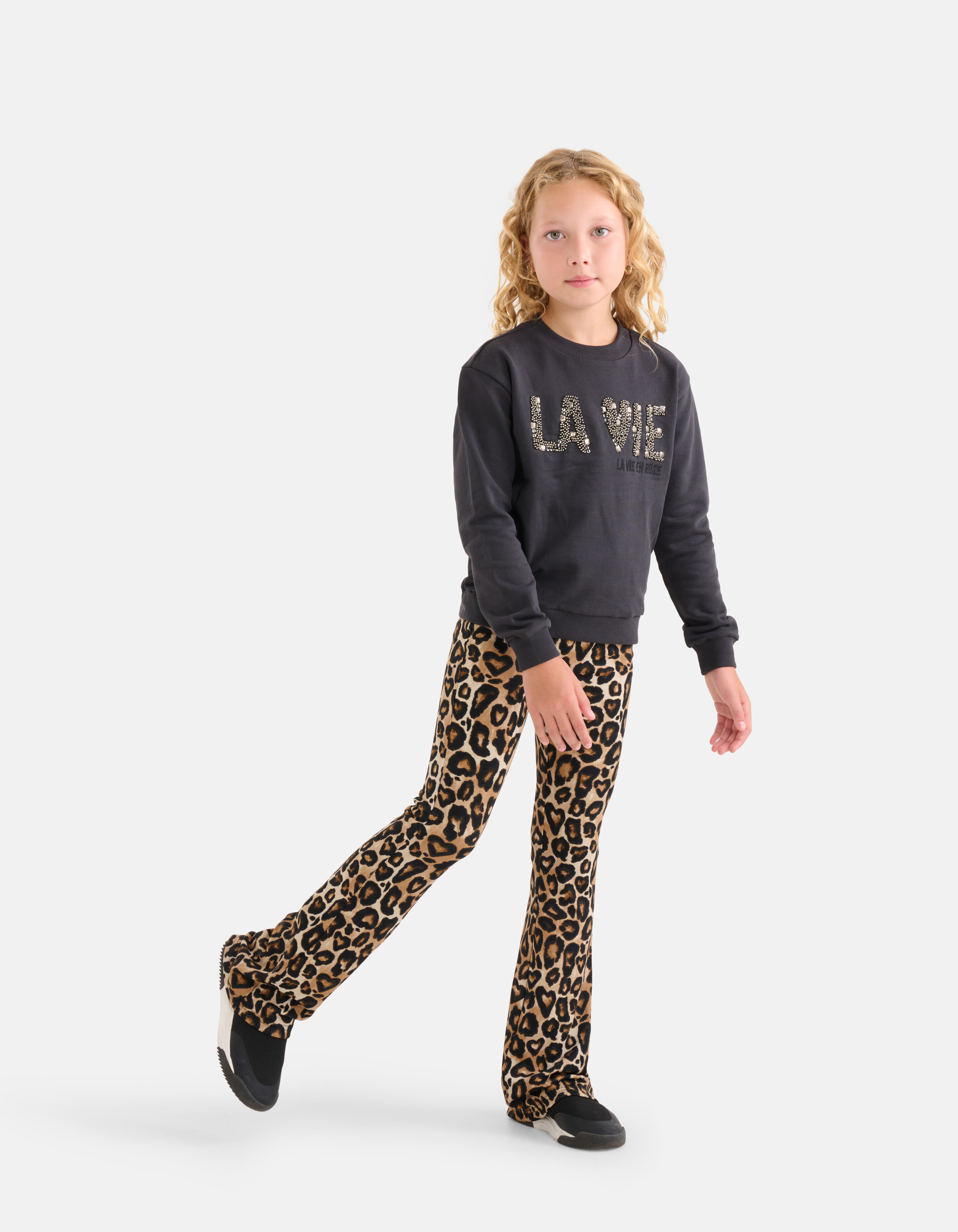 Ausgestellte Leoparden-Leggings Braun SHOEBY GIRLS