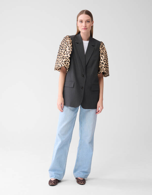 Leopard Ärmel Blazer Schwarz SHOEBY WOMEN