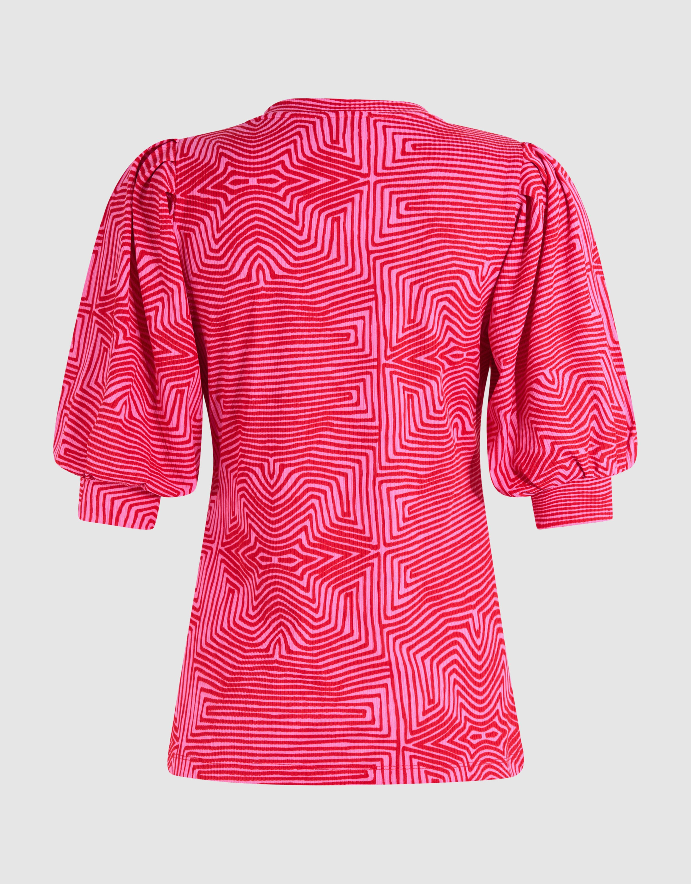 Bedrucktes Ripp-Jersey-Top Rosa/Rot SHOEBY WOMEN