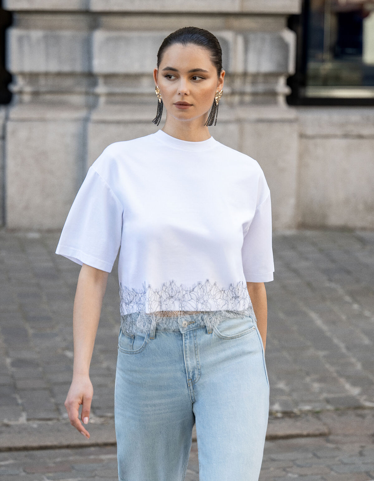 Spitzen-T-Shirt Weiß SHOEBY WOMEN