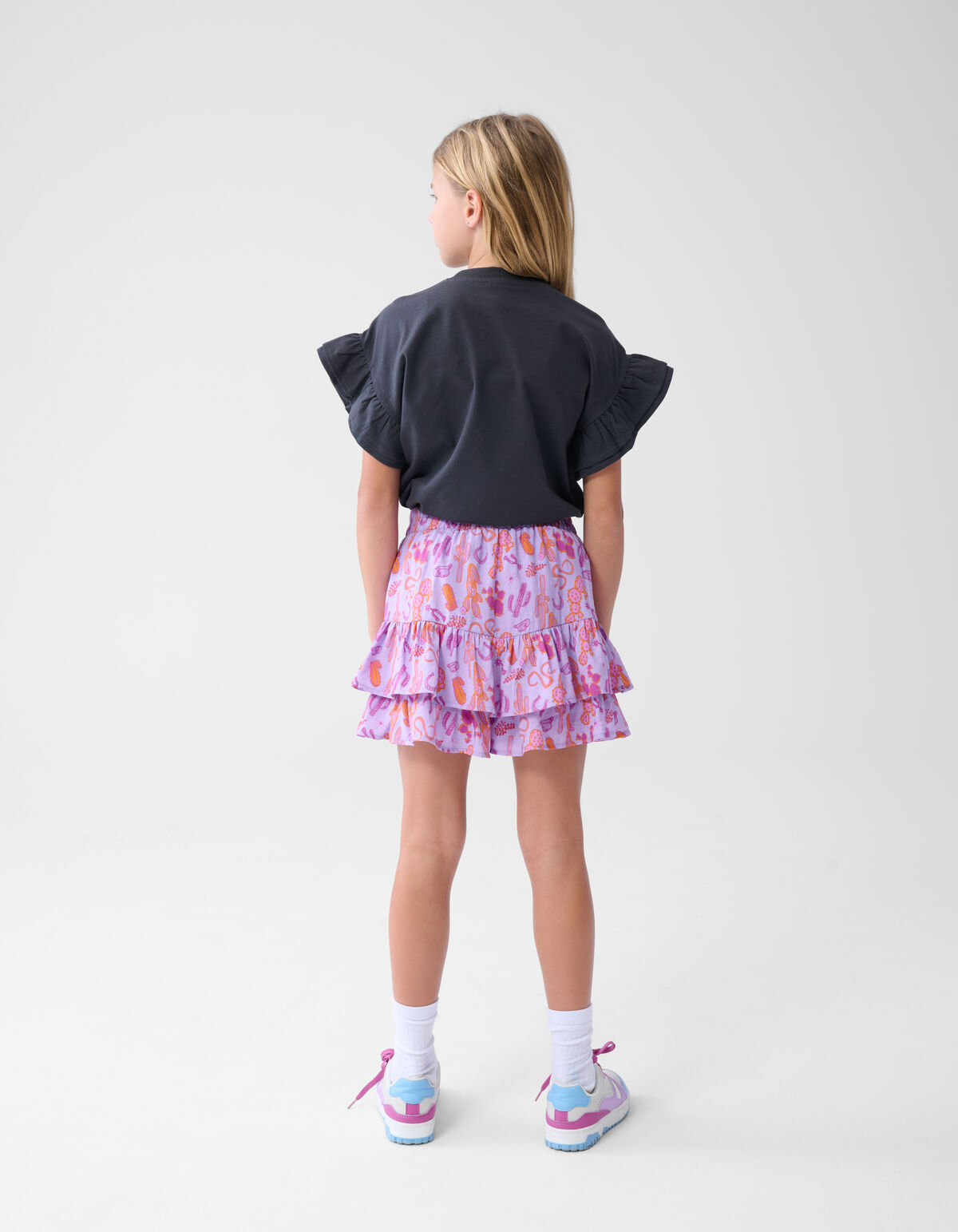 R&uuml;schen-T-Shirt Dunkelgrau SHOEBY GIRLS