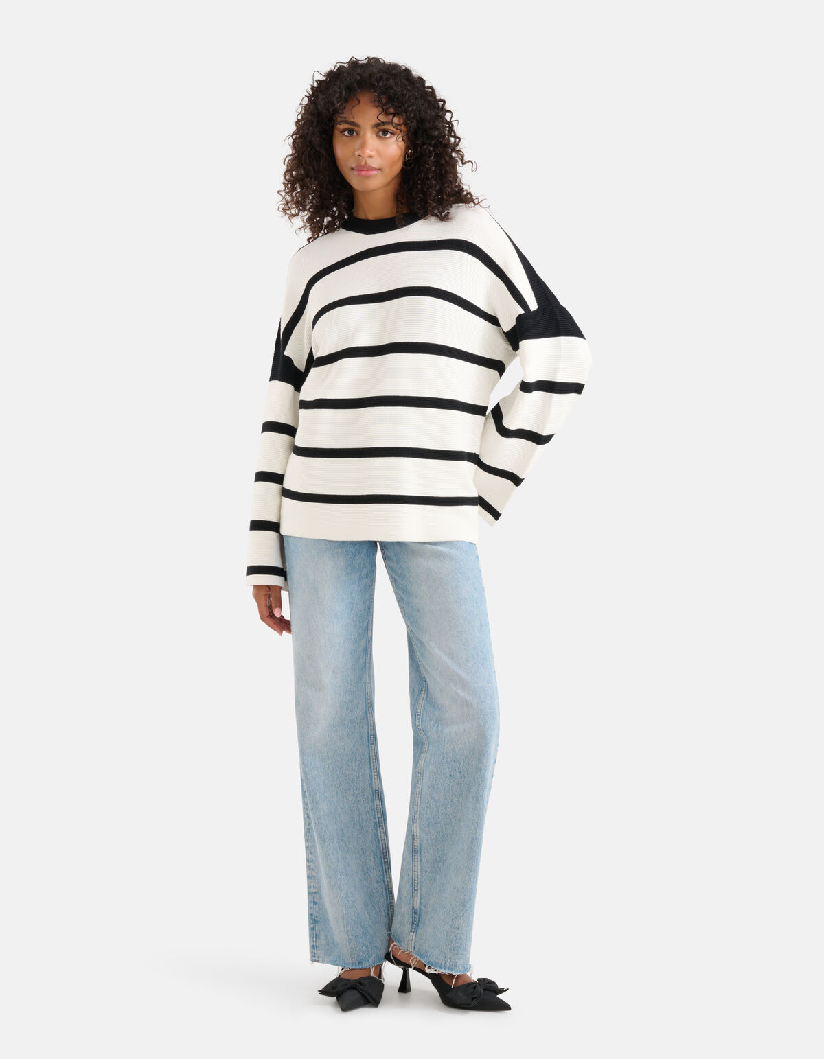 Gestreifter Pullover Weiß SHOEBY WOMEN