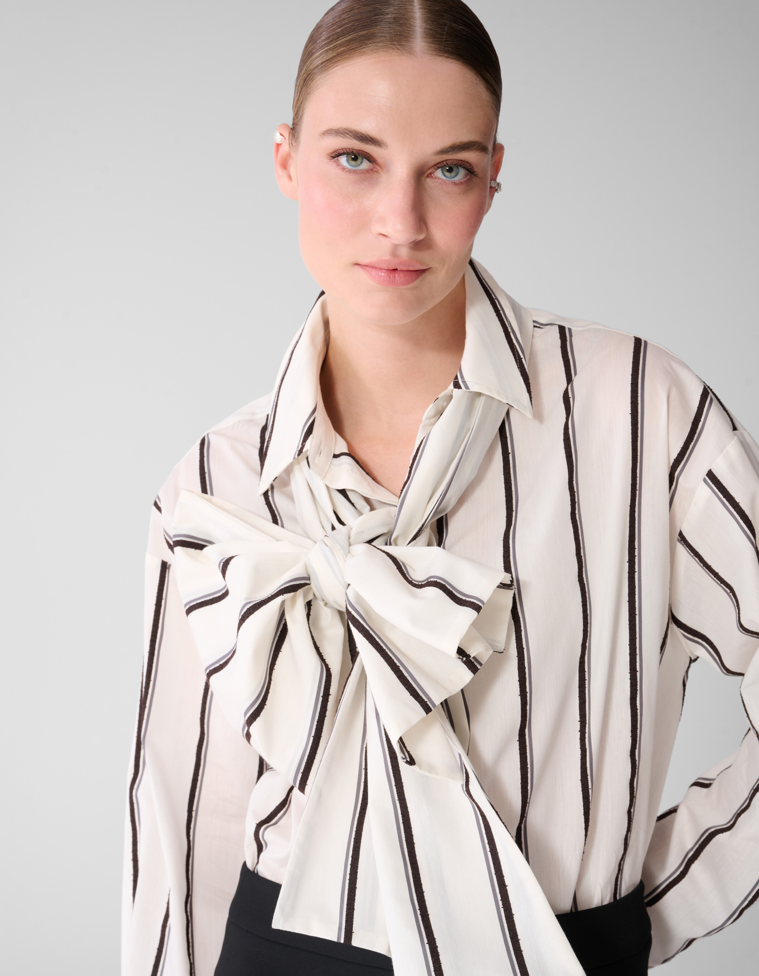 Gestreifte Jacquard-Bluse Offwhite By Mieke SHOEBY WOMEN