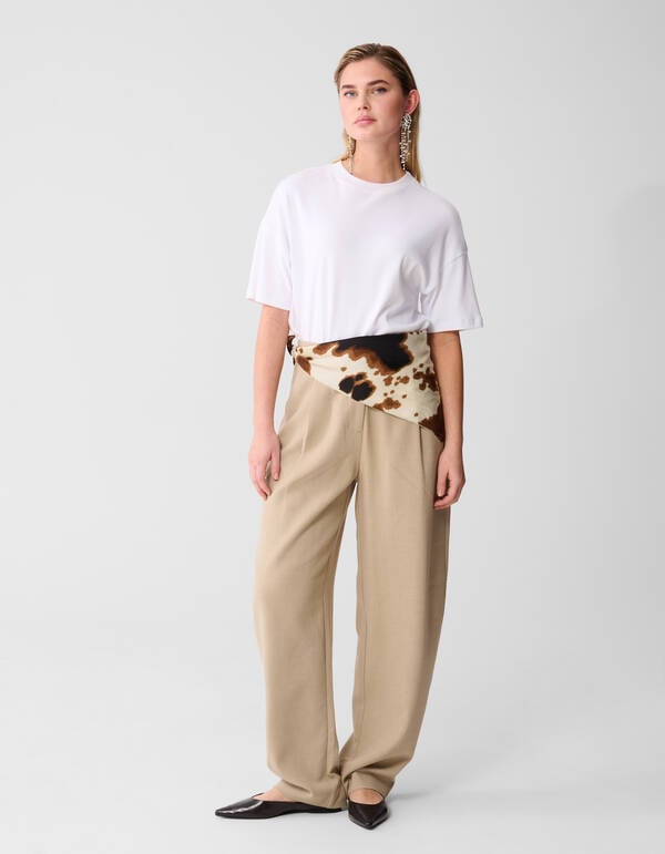 Barrel Fit Pants Sand SHOEBY WOMEN